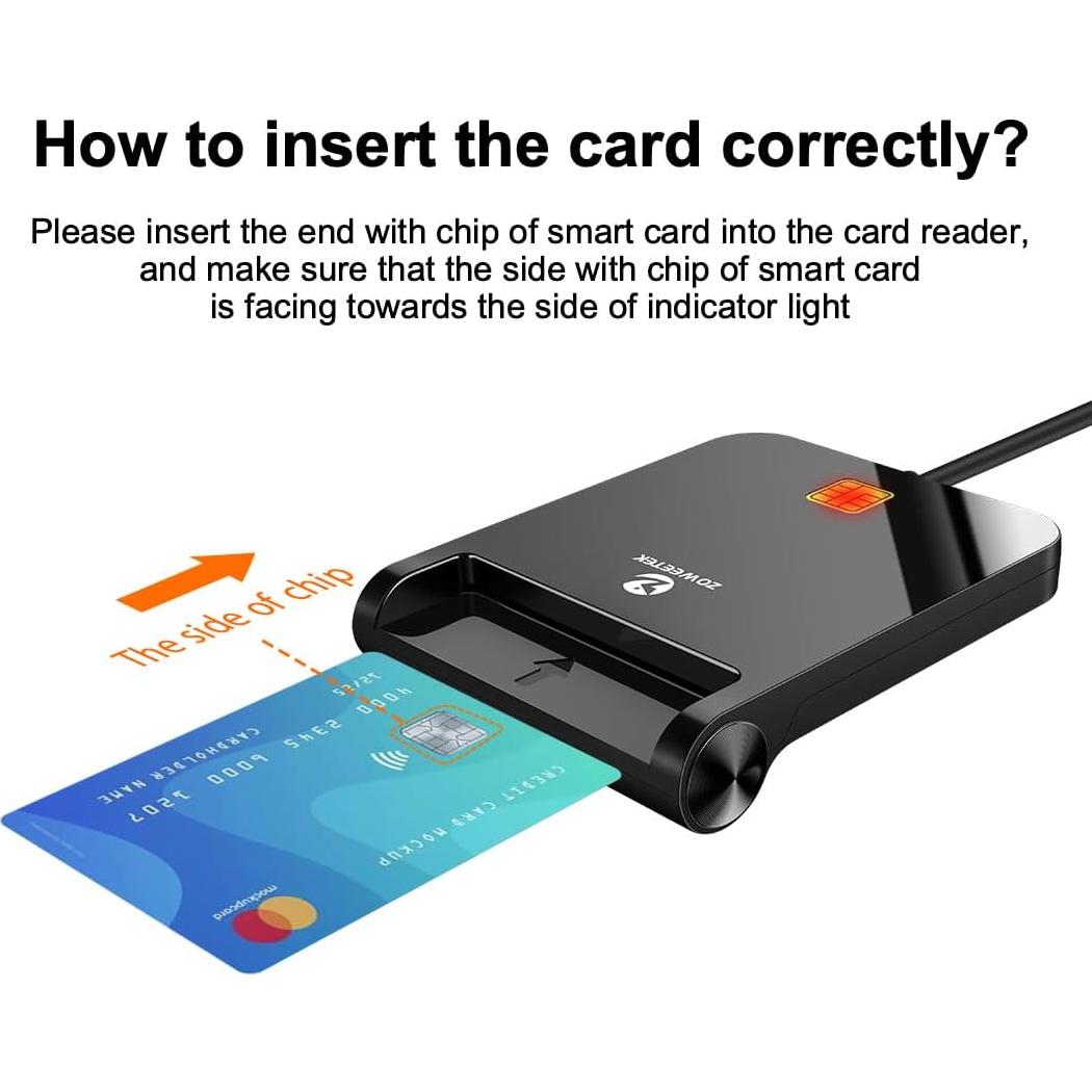 Lector de Tarjeta CAC Militar USB-C ZOWEETEK Compatible Windows/Mac