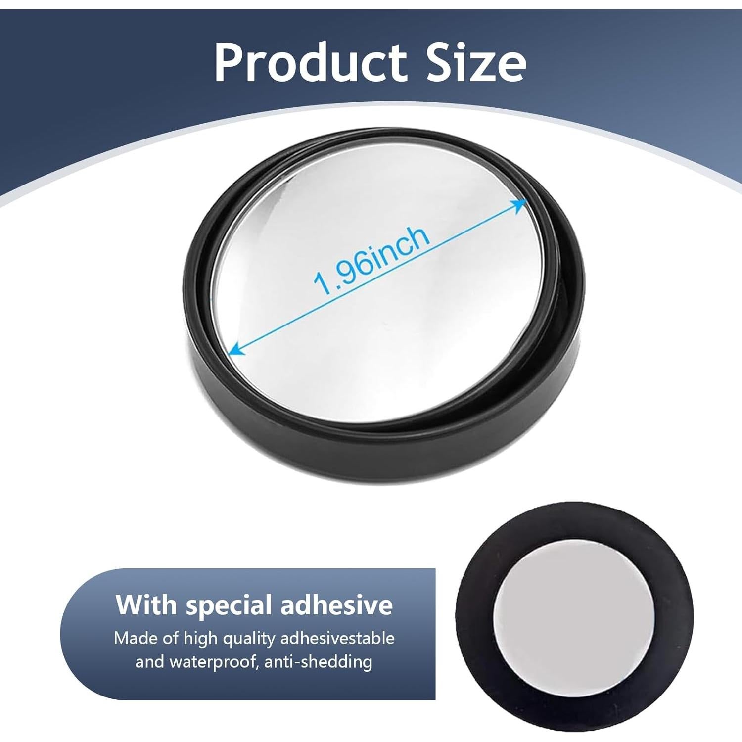 Espejos de Punto Ciego Arwrilt 2 Piezas 5 cm Convexo Negro