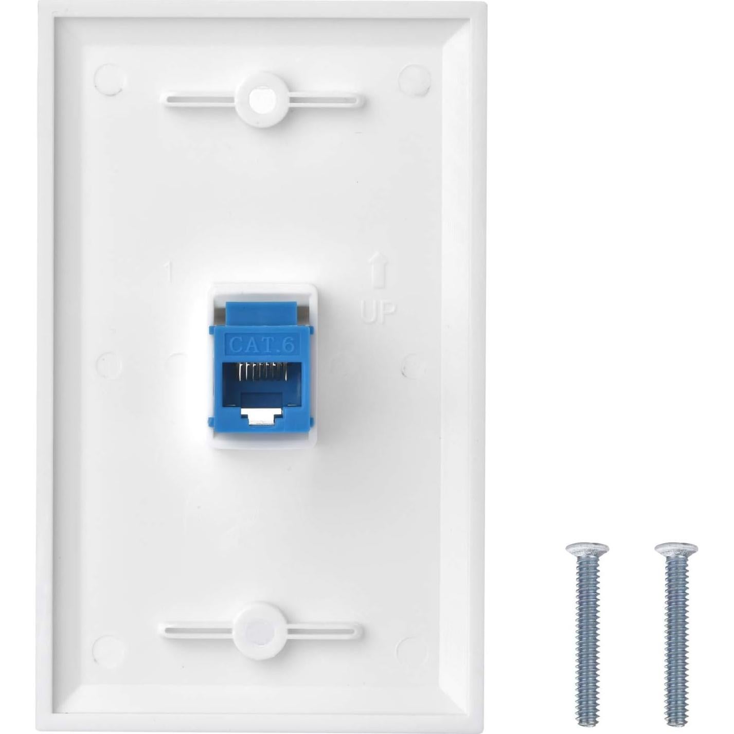 Placa de Pared Ethernet Cat6 Ubrand 1 Puerto Hembra a Hembra - 4 Paquetes