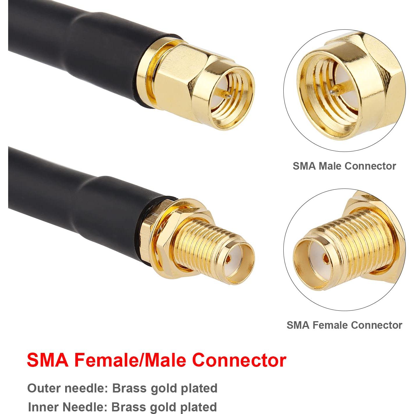Cable coaxial SMA 50 Ohm XRDS-RF 30.48 cm (2PCS) KMR240
