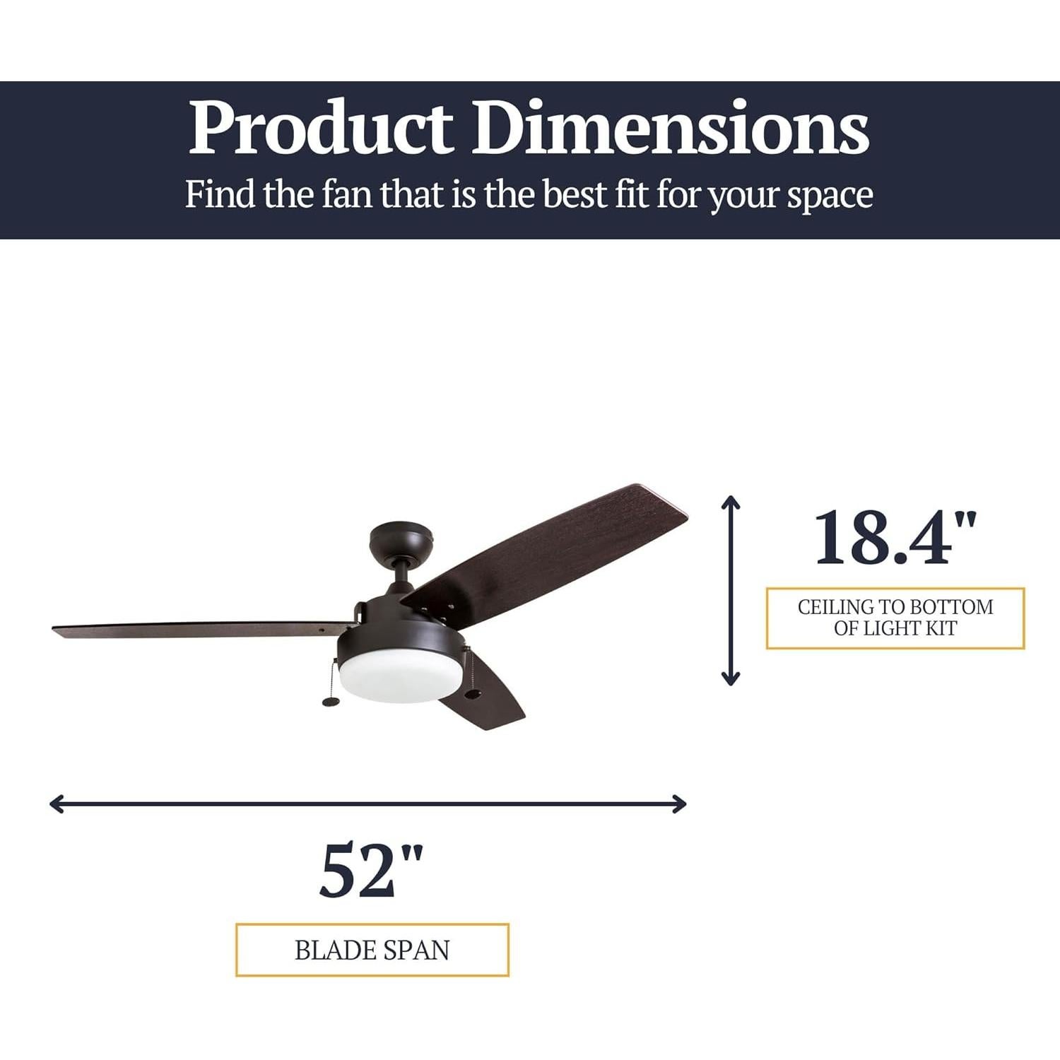 Ventilador de Techo LED Prominence Home 52" Espresso - Reversible