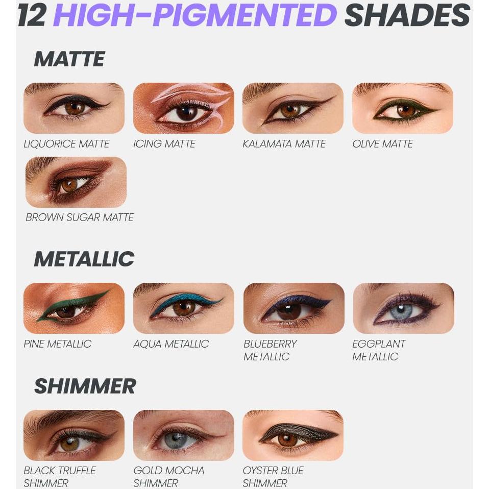 Eyeliner Verde Impermeable Wonderskin 1440 - Larga Duración