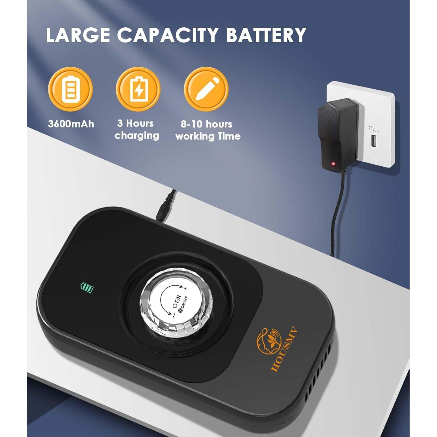 Taladro de Uñas Eléctrico HOUSMV 40000RPM Inalámbrico Negro