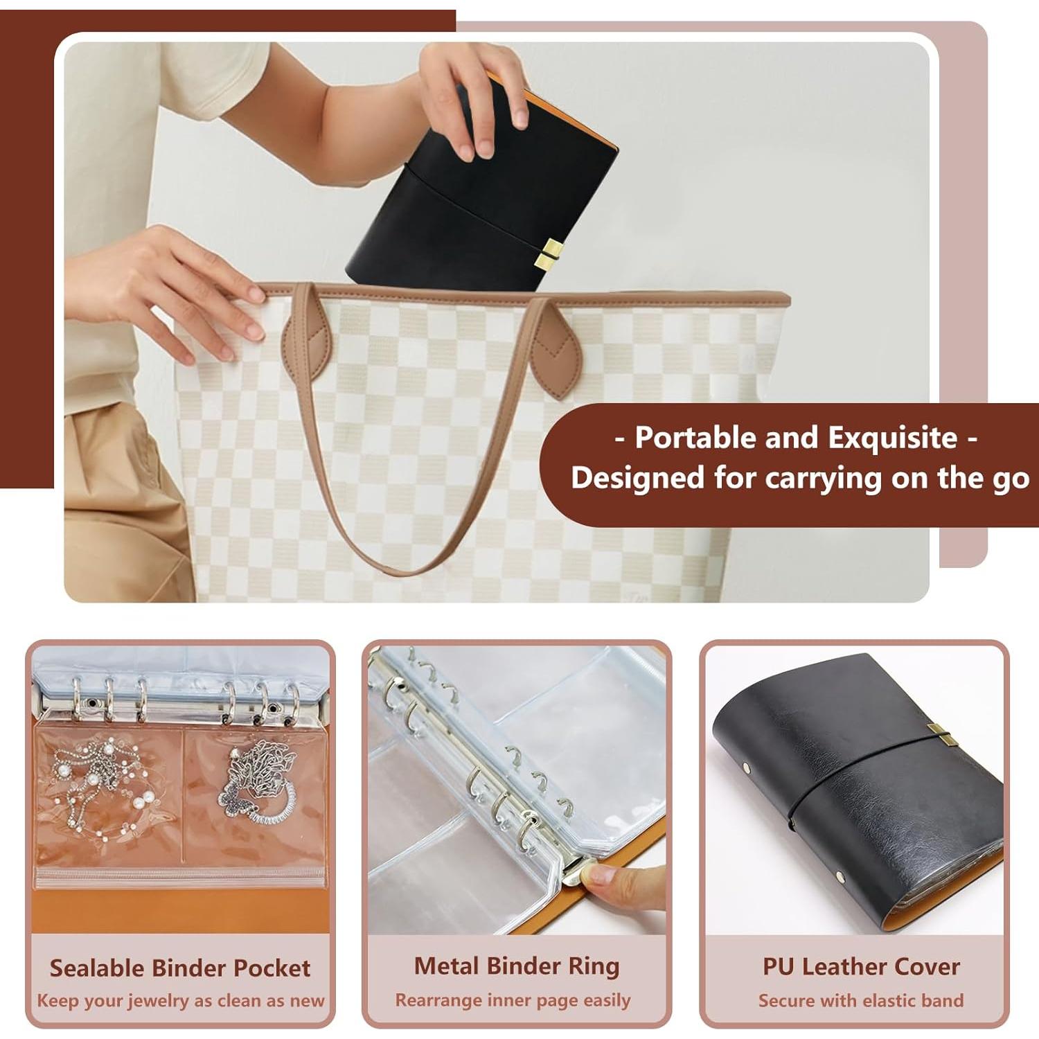 Organizador de Joyas de Viaje Frutain - Libro con Bolsillos Sellables