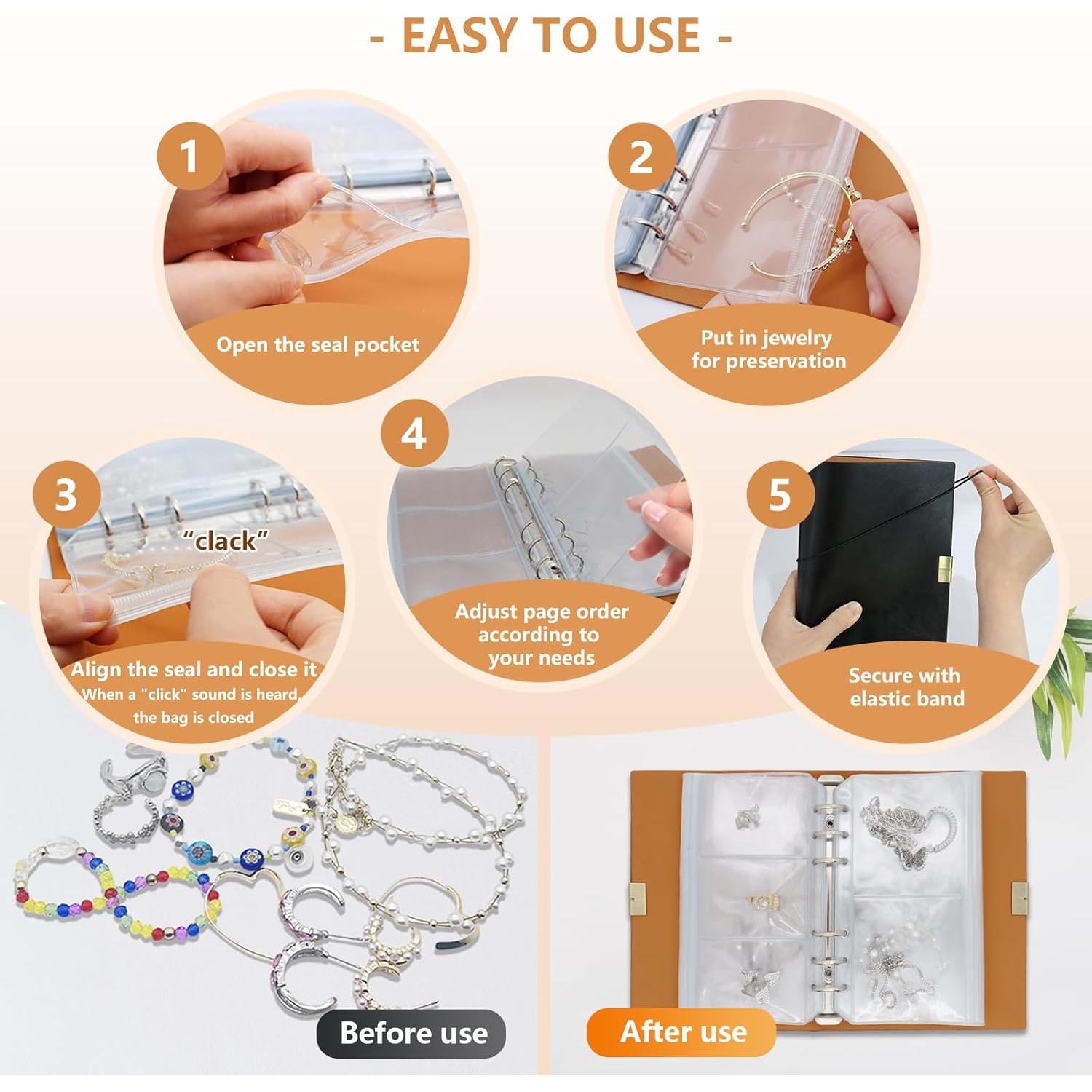 Organizador de Joyas de Viaje Frutain - Libro con Bolsillos Sellables