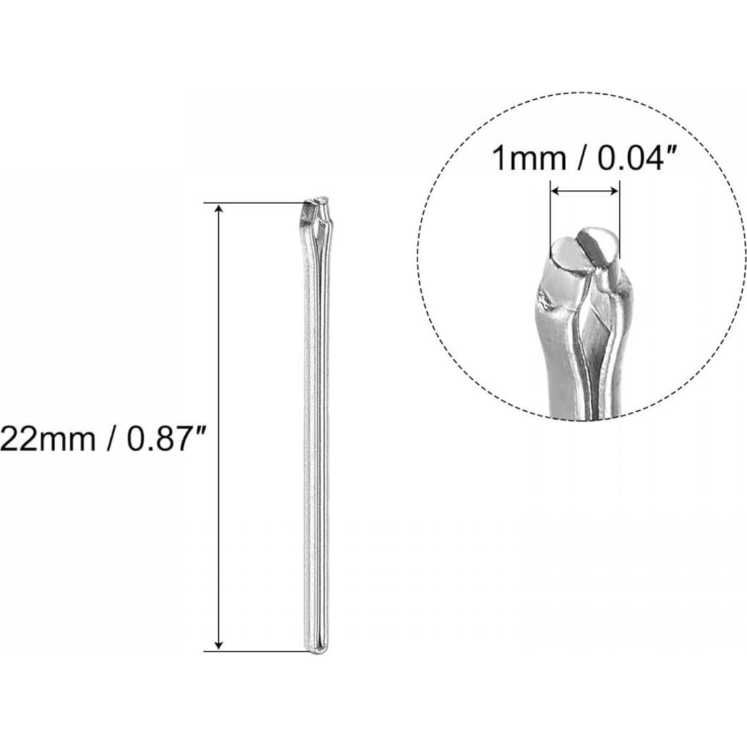 Pasadores de Enlace de Reloj uxcell 22mm Acero Inoxidable 1mm