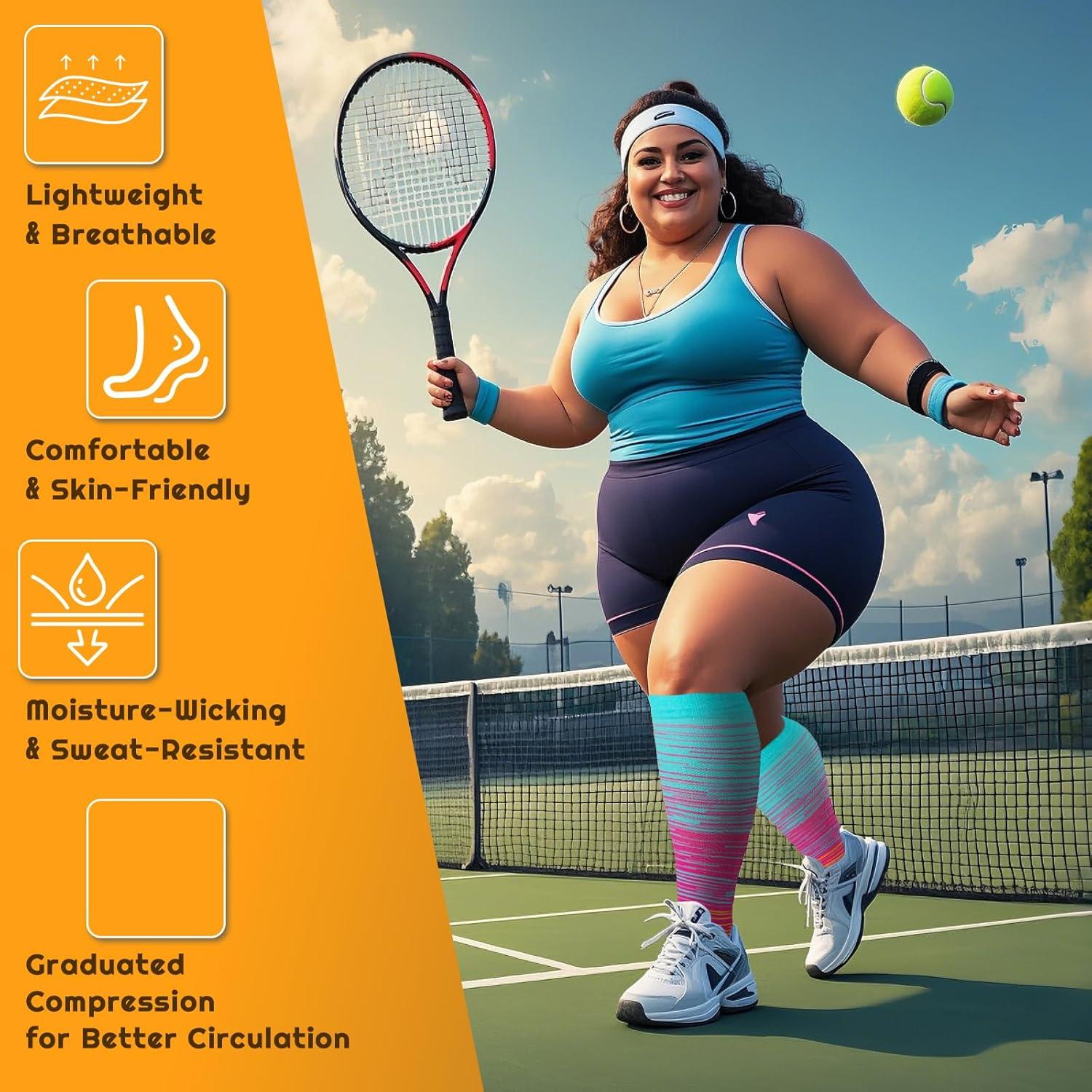 Calcetines de Compresión FOFLORA Talla Grande 20-30 mmHg 3 Pares