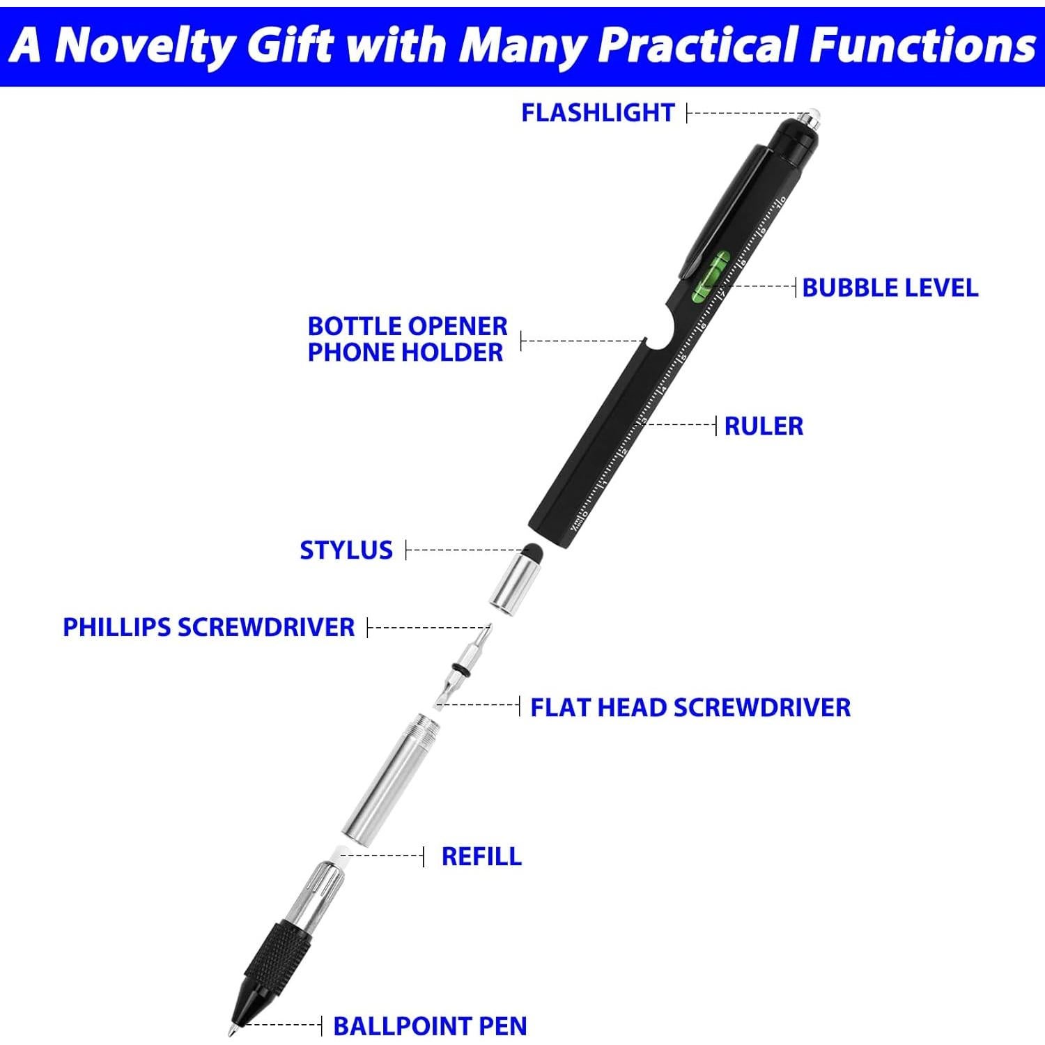 Bolígrafo Multitool 9 en 1 APHEKUL Negro EDC