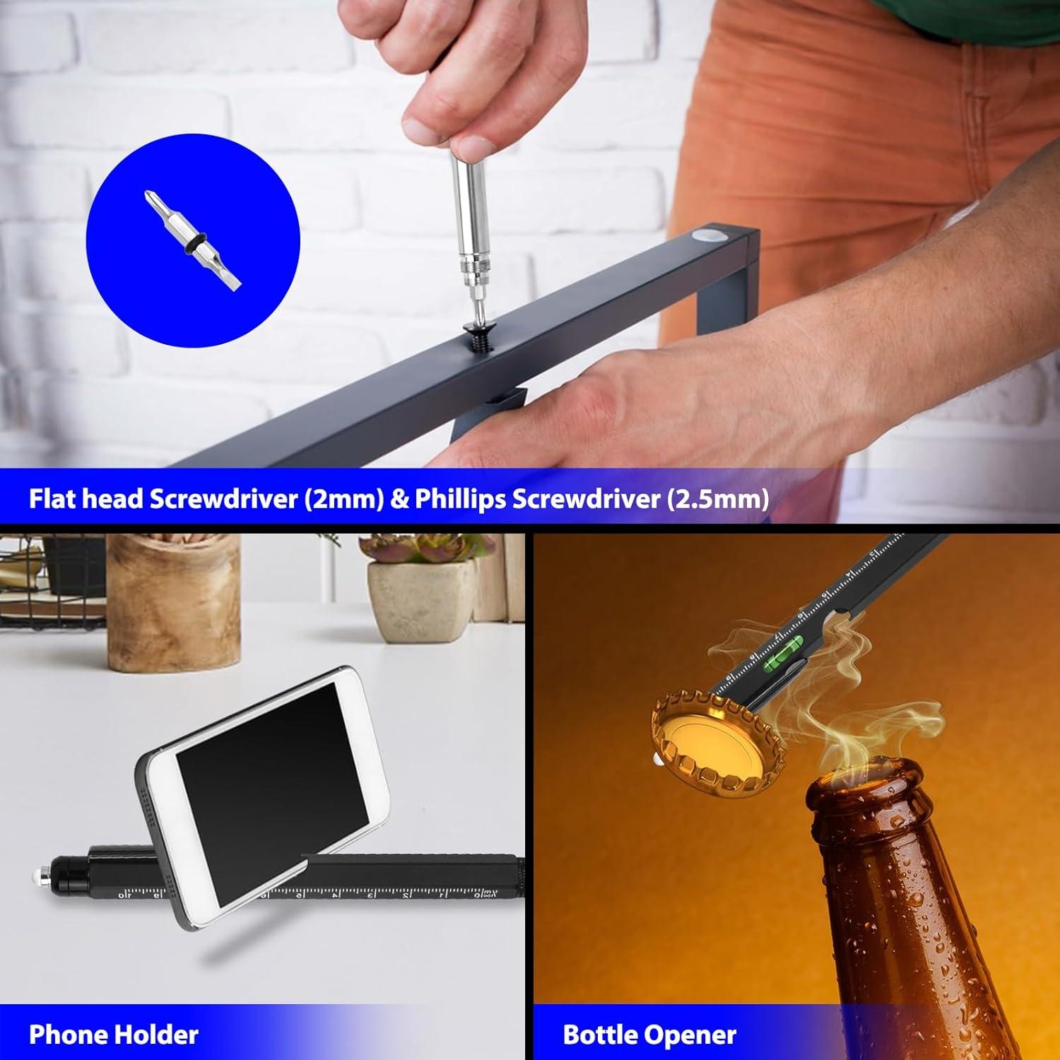 Bolígrafo Multitool 9 en 1 APHEKUL Negro EDC