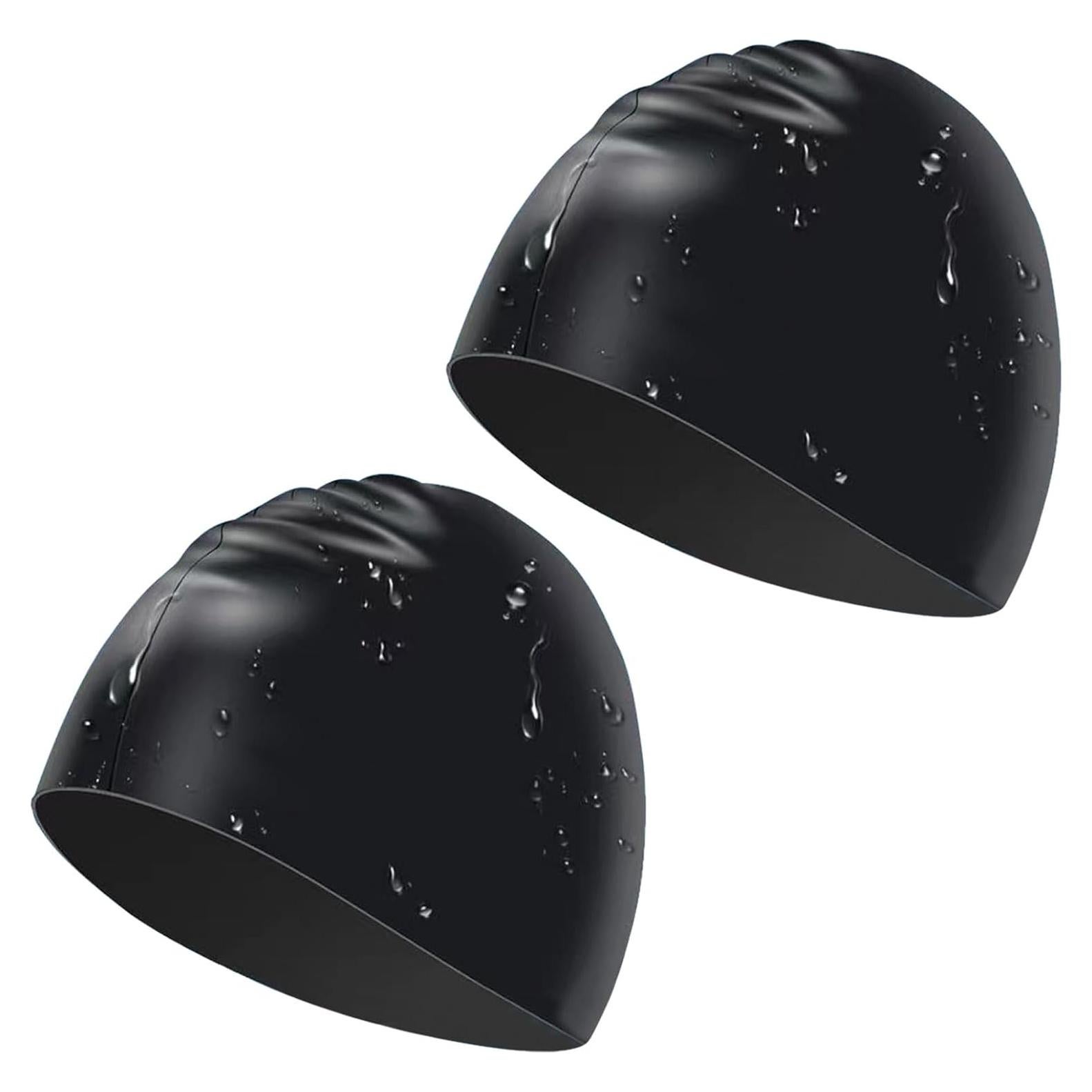 Gorro de natación de silicona Kinizuxi 2 piezas unisex negro