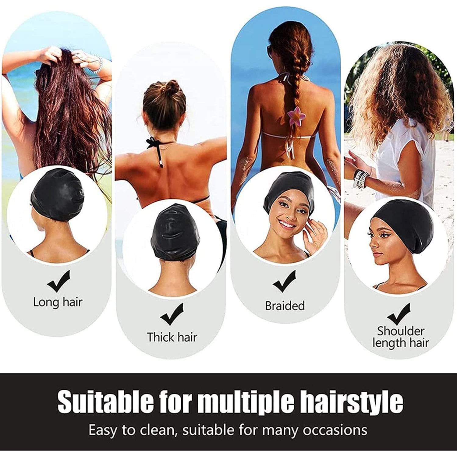 Gorro de natación de silicona Kinizuxi 2 piezas unisex negro