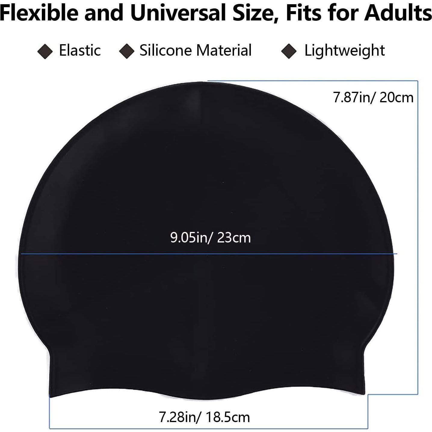 Gorro de natación de silicona Kinizuxi 2 piezas unisex negro