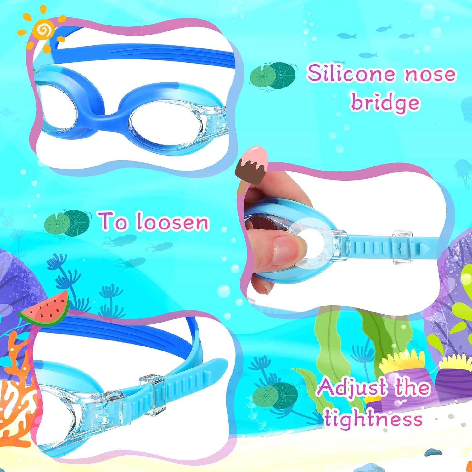Macarrie Gafas de Natación para Niños 6 Pcs Antivaho