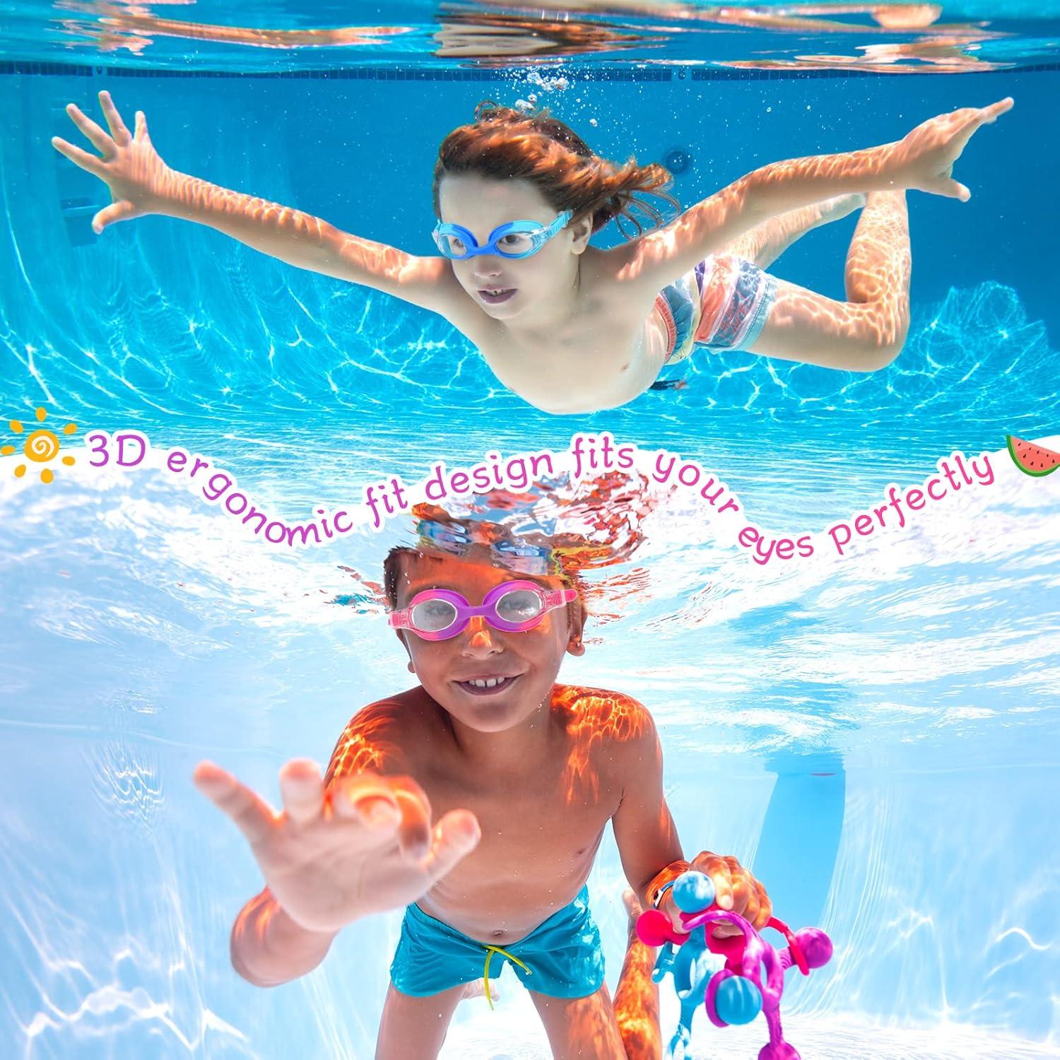 Macarrie Gafas de Natación para Niños 6 Pcs Antivaho