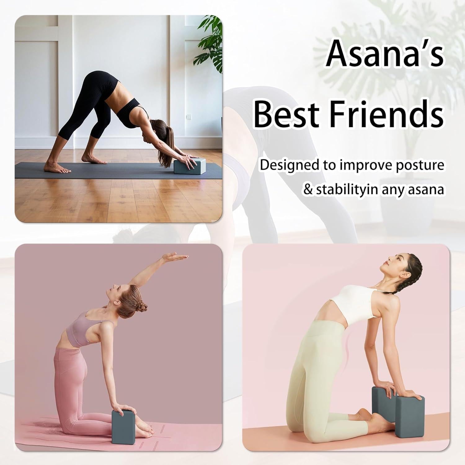 Juego de Accesorios de Yoga SAMTKA - 2 Bloques, Almohadillas y Más