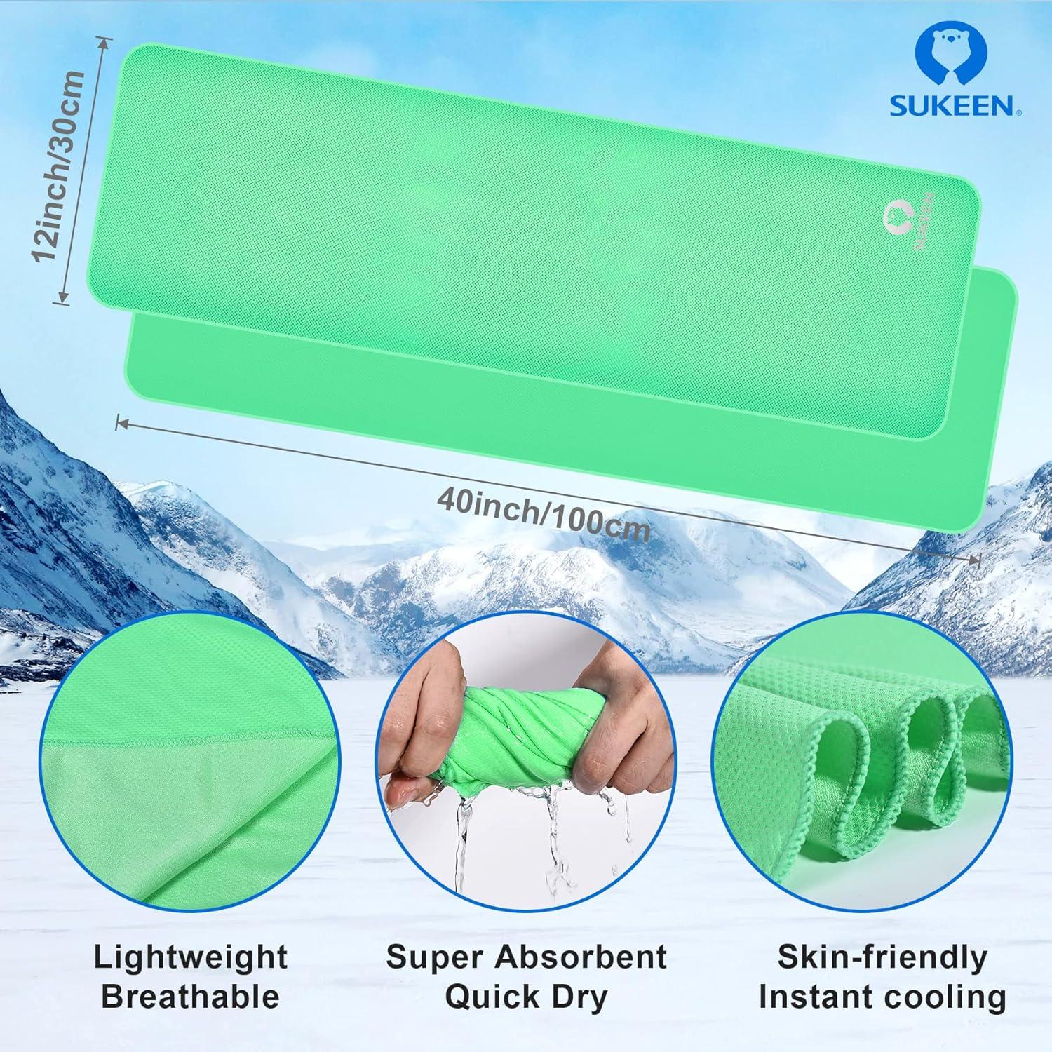 Toallas Enfriadoras Sukeen 4 Piezas Microfibra 101.6x30.5cm