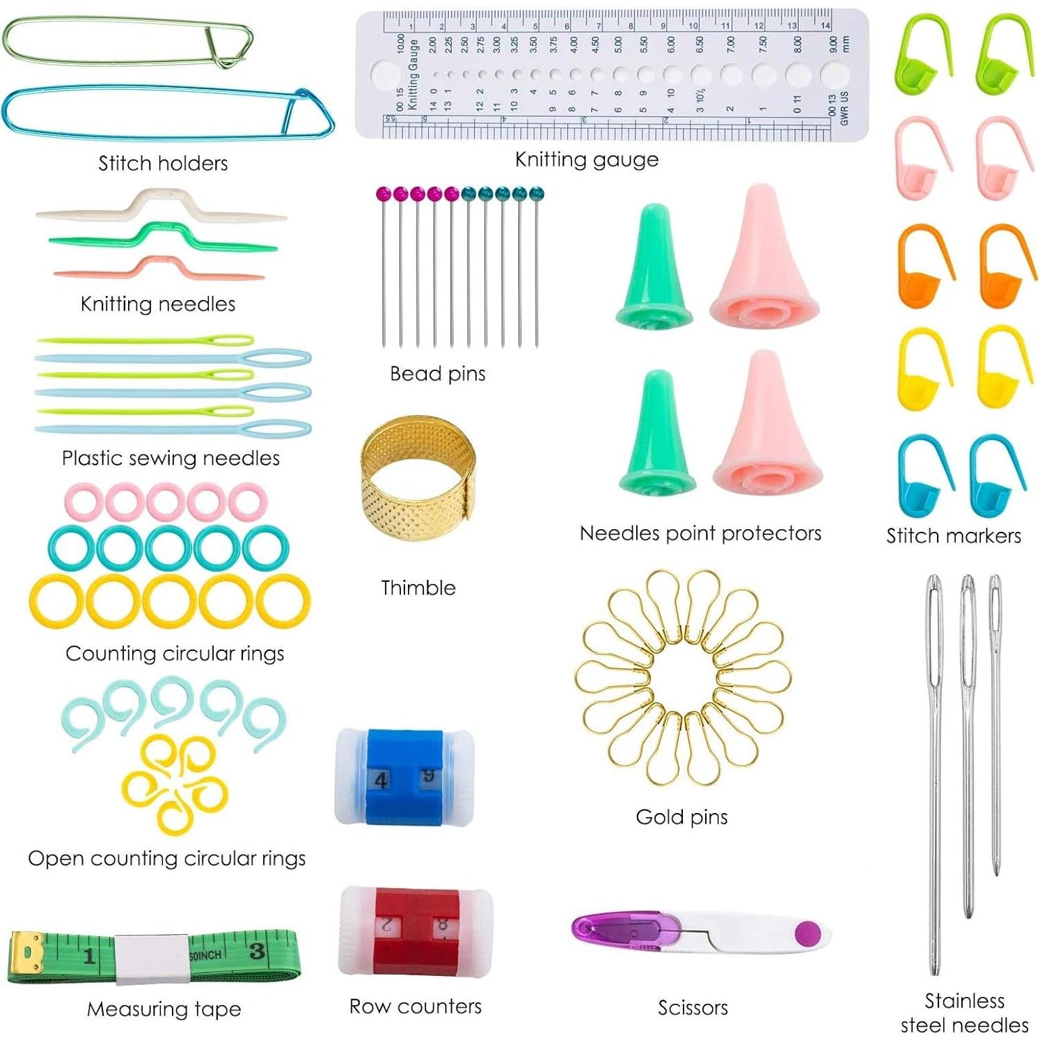 Kit de Ganchos de Crochet ELINKA 102 Piezas Ergonómico