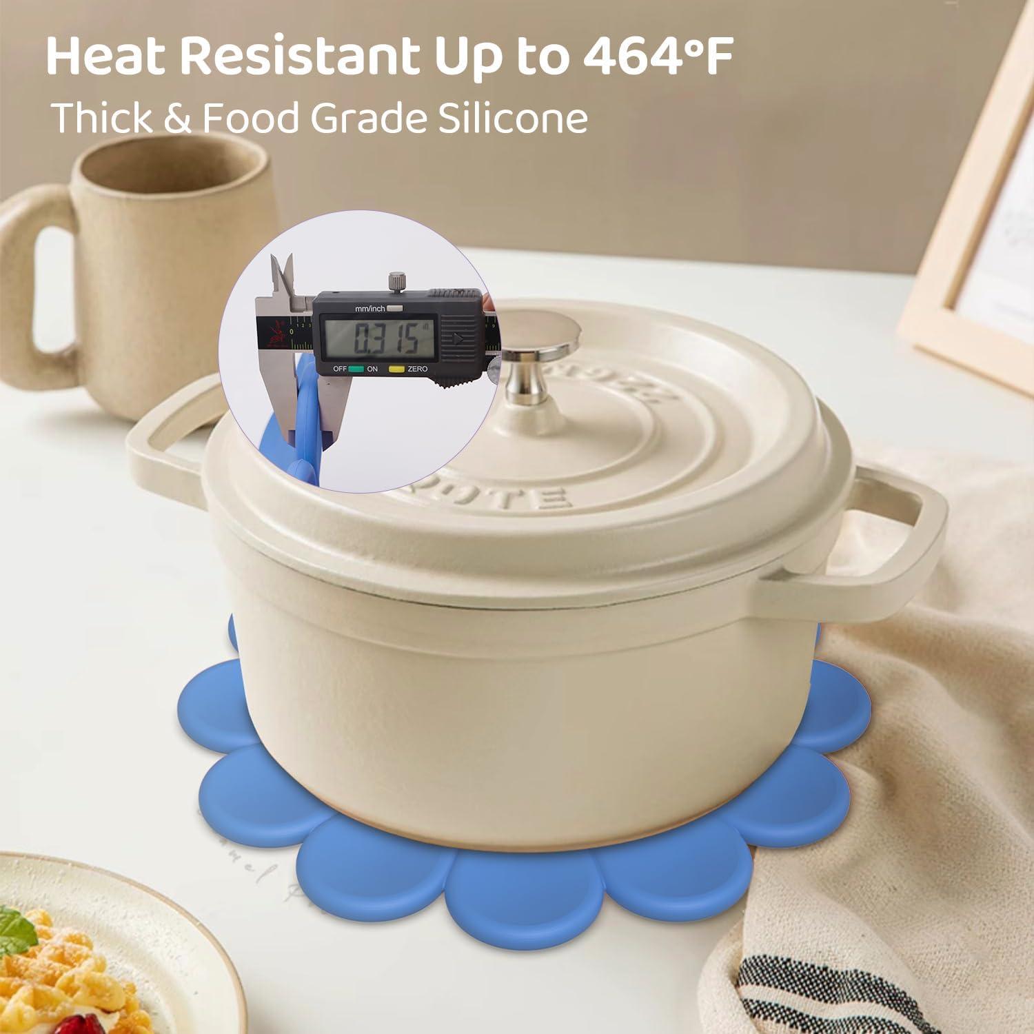 Trivete de Silicona HUISIOU Grande Azul Antideslizante 22.86 cm