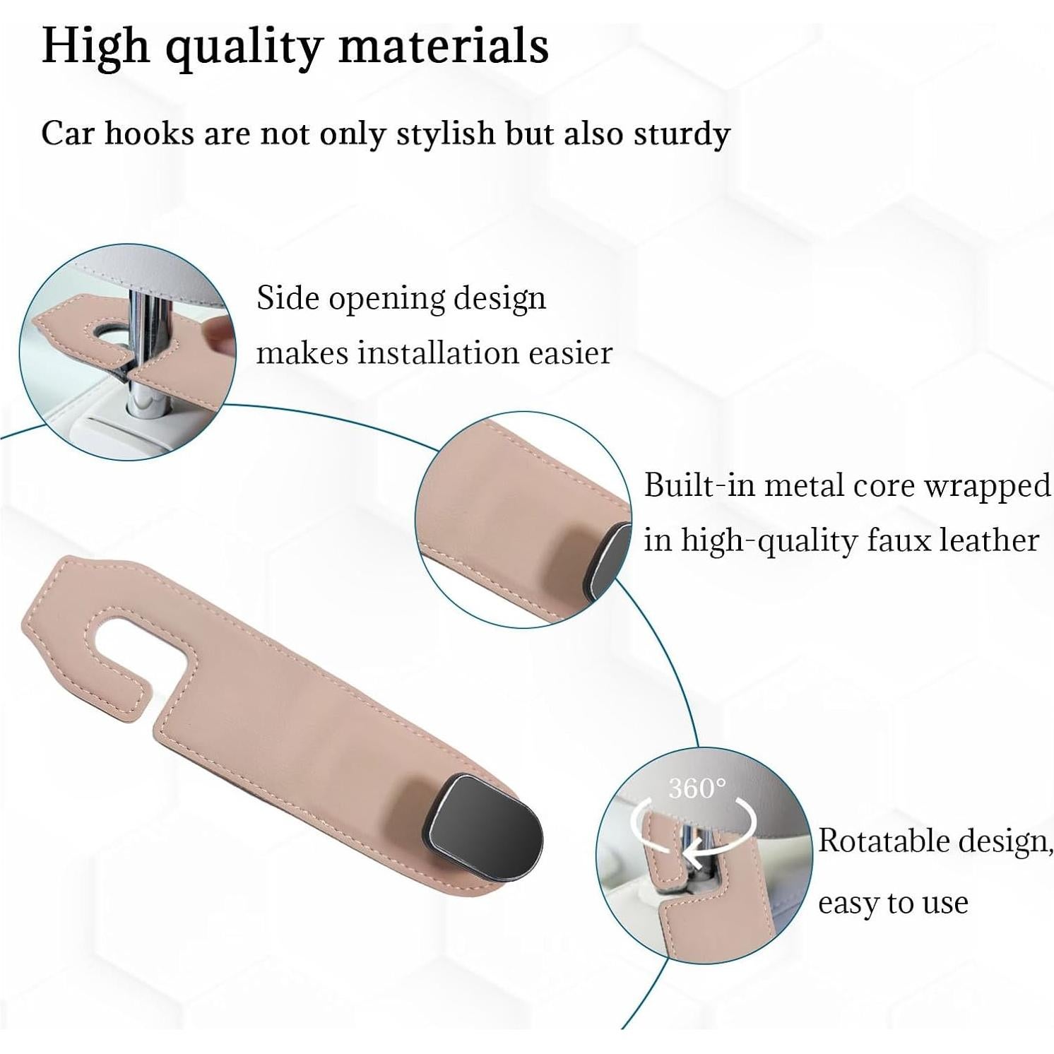 Ganchos para Reposacabezas de Coche Suvnie - 2 Pcs Beige