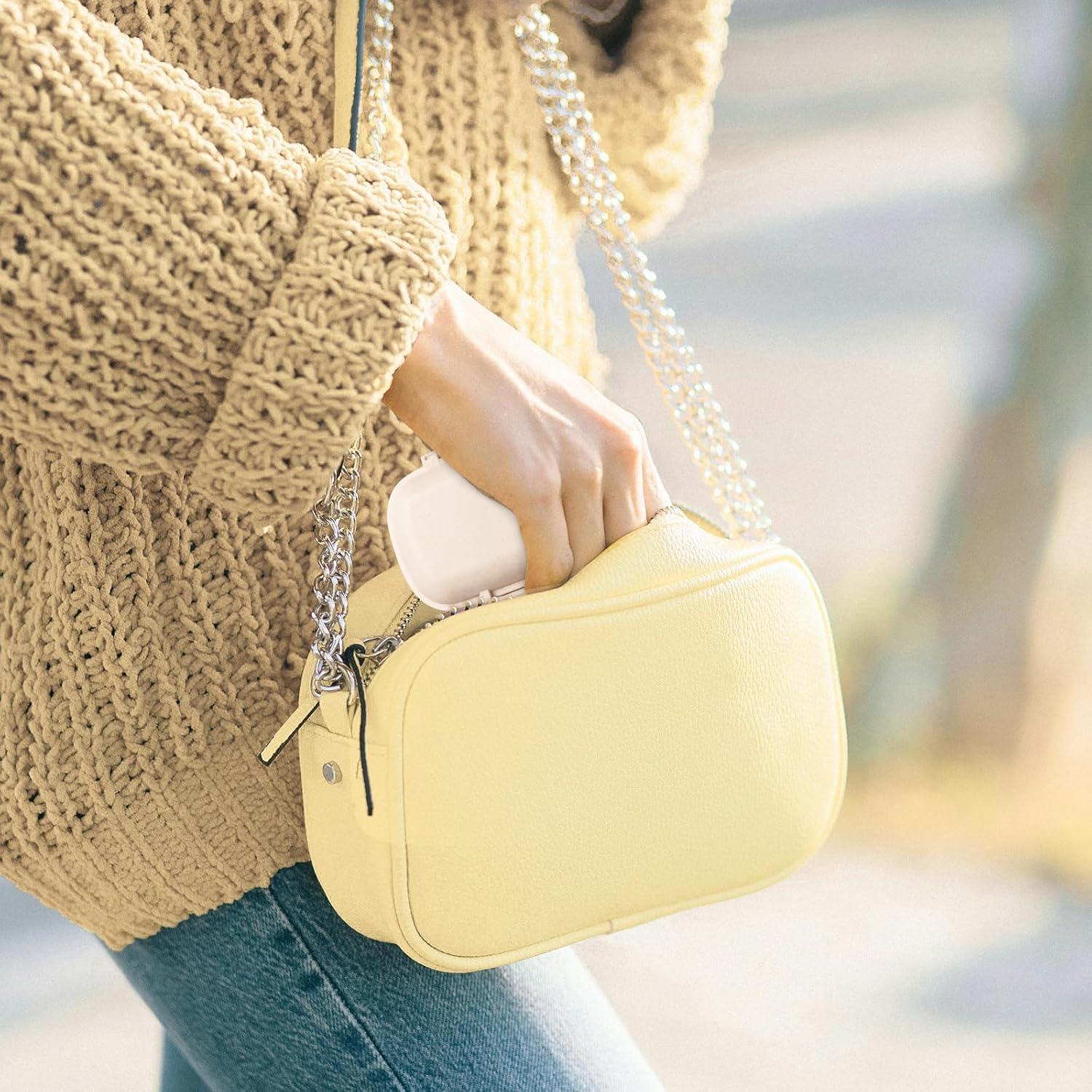 Organizador de Pastillas Portátil Fouews 8 Compartimentos Beige