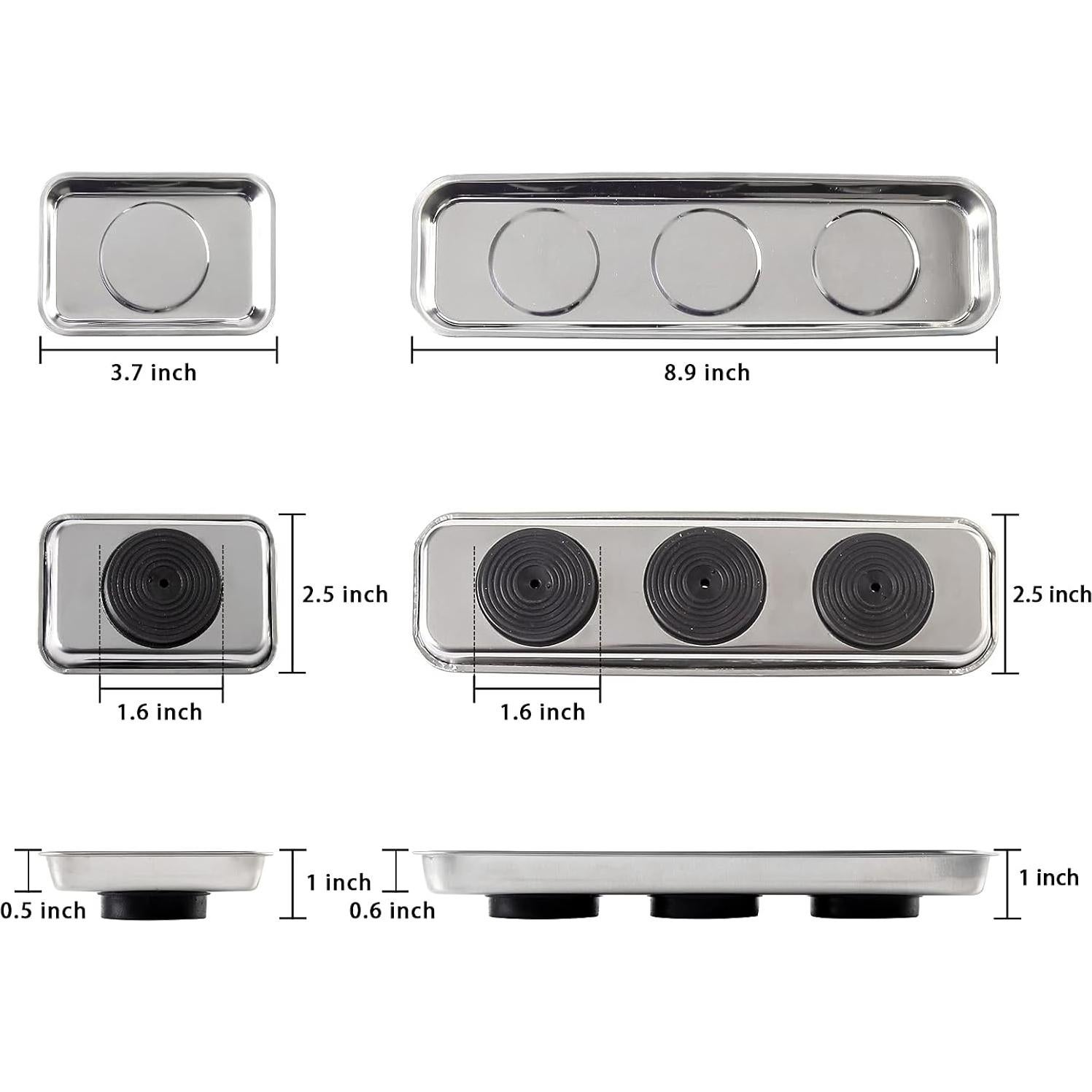 Juego de 3 Bandejas Magnéticas Rechabite Acero Inoxidable