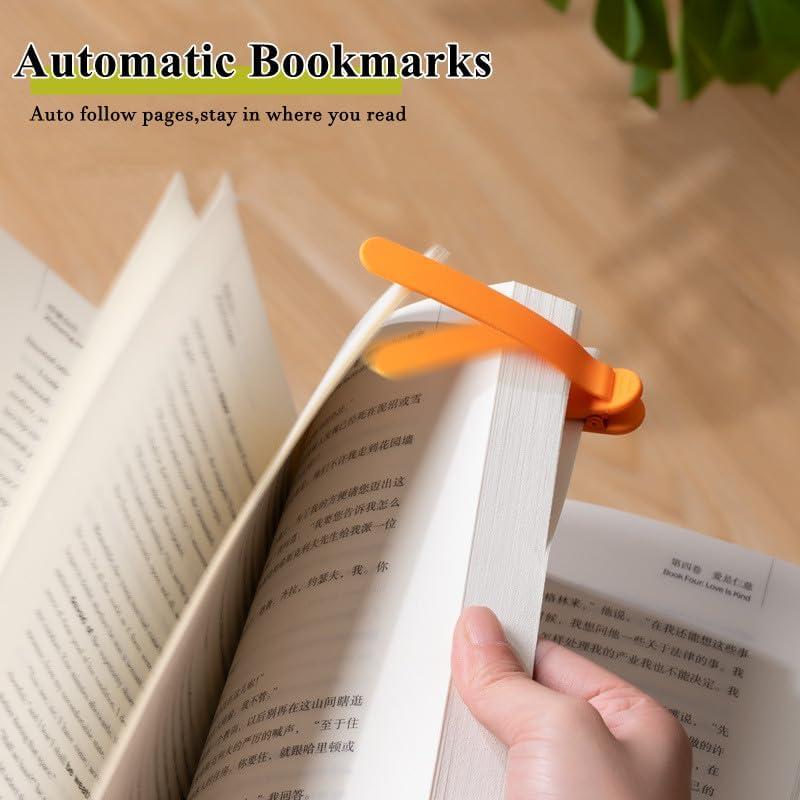 3pcs Silicone Automatic Bookmark, Book Marks for Reading, Cute Unique Book Markers, Smart Bookmarks Clip Book Page Holder for Women, Men, Kids, Book Lovers, Stay in Place and Follow as You Read