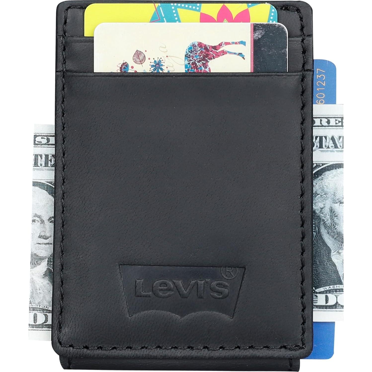 Cartera delgada RFID para hombres Levi's - Negro