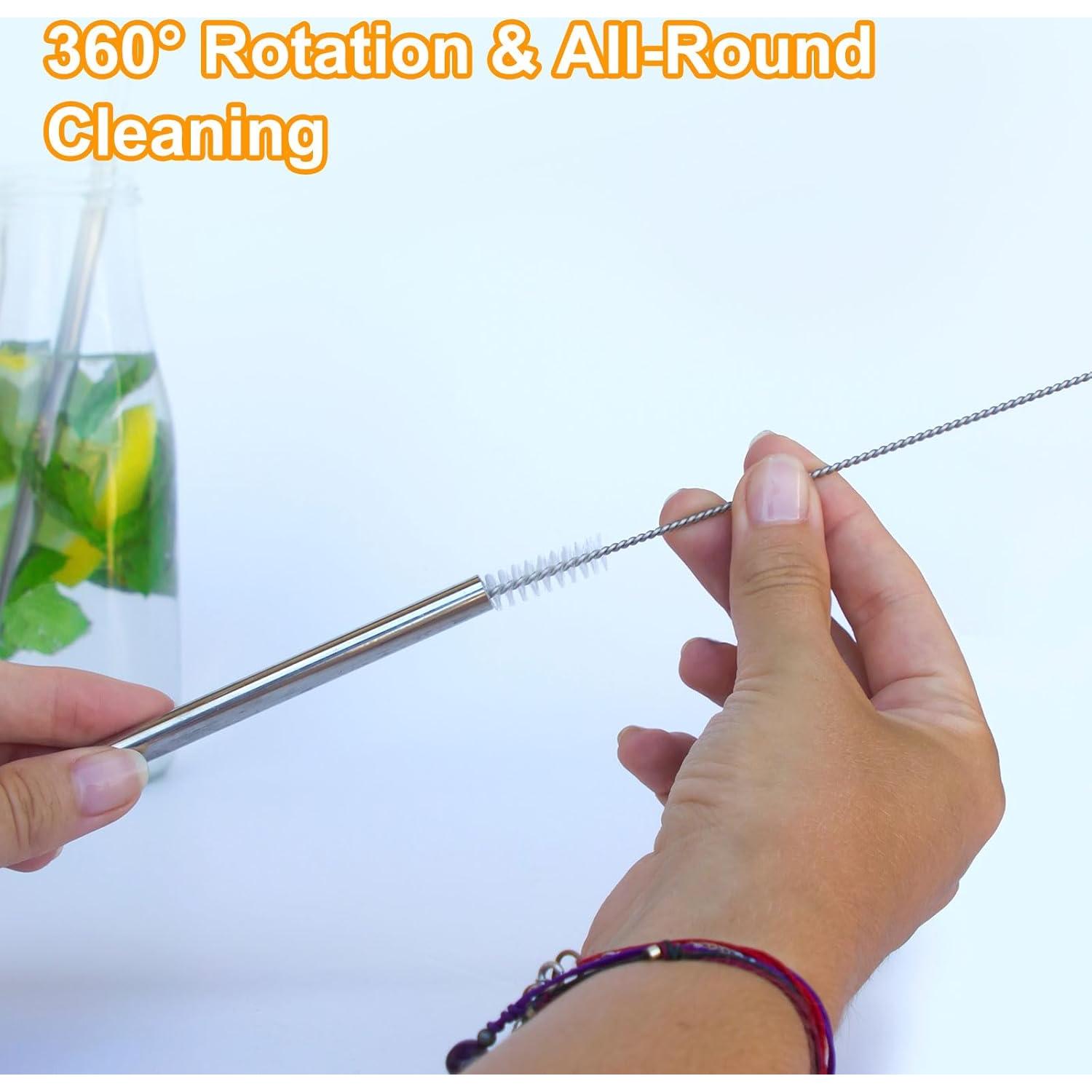 10 Cepillos de Limpieza para Pajitas uxcell - Acero Inoxidable