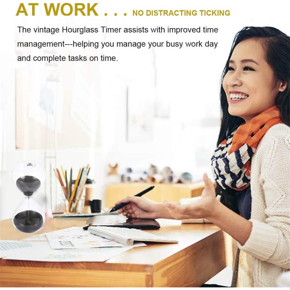 Reloj de Arena SuLiao 1 Minuto Negro 5.1 Pulgadas Vidrio