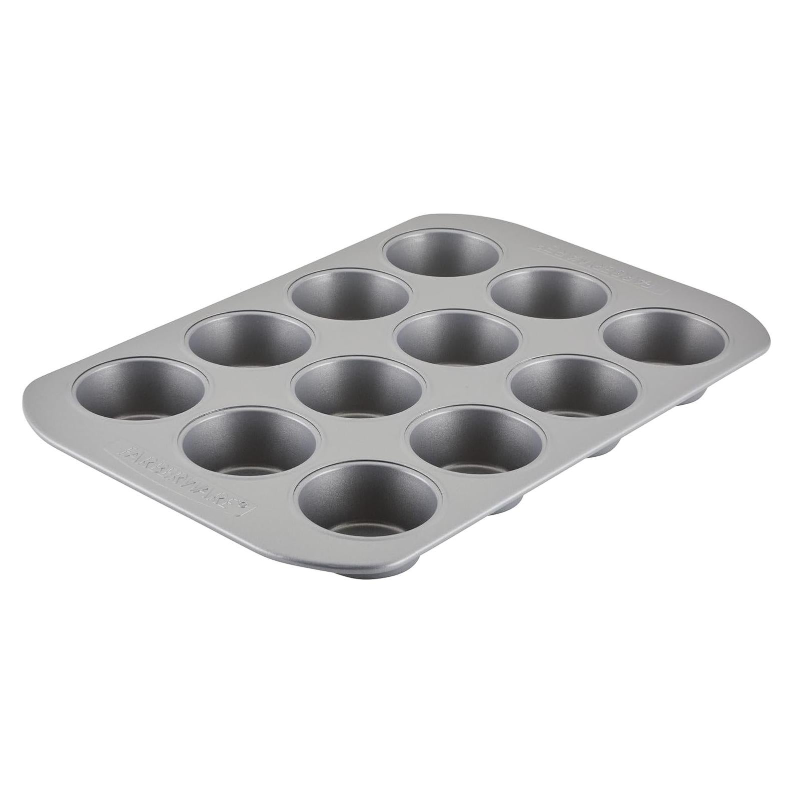 Molde para Muffins Antiadhesivo Farberware 12 Tazas Gris