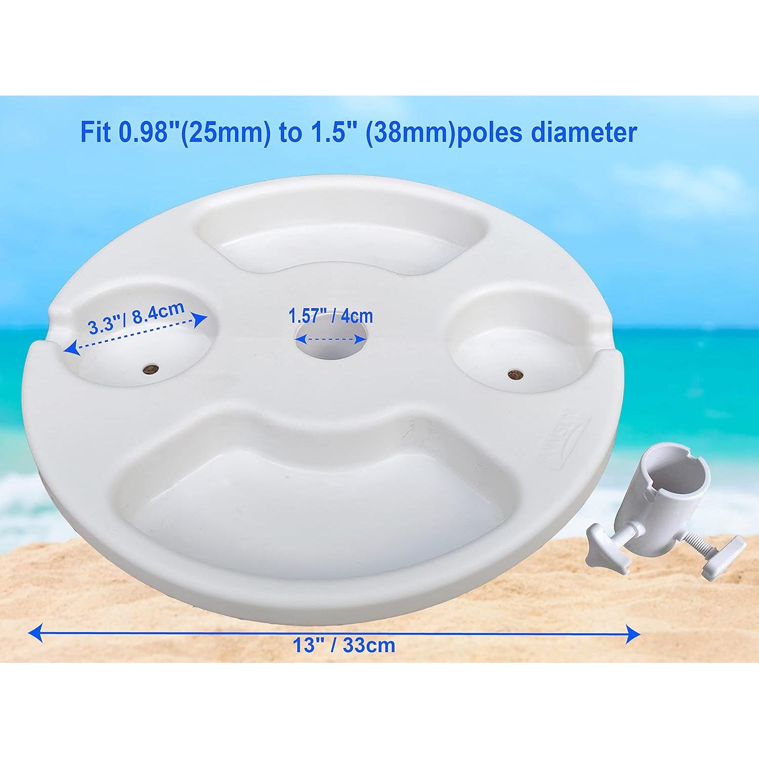 Mesa de Umbrella de Playa AMMSUN 33 cm con Soportes para Bebidas