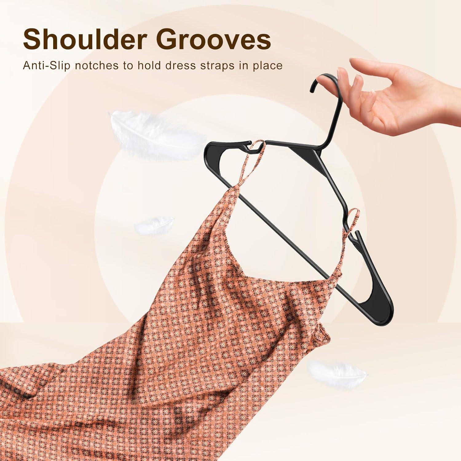 Perchas de Plástico HOUSE DAY - Paquete de 10, Ahorra Espacio