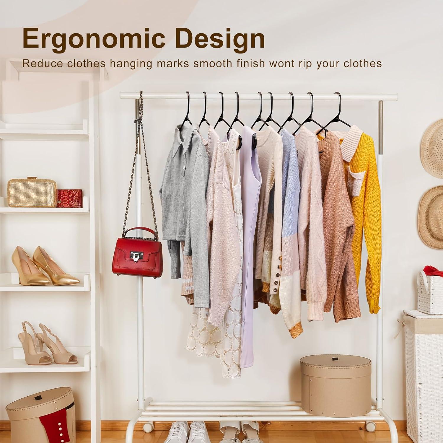 Perchas de Plástico HOUSE DAY - Paquete de 10, Ahorra Espacio