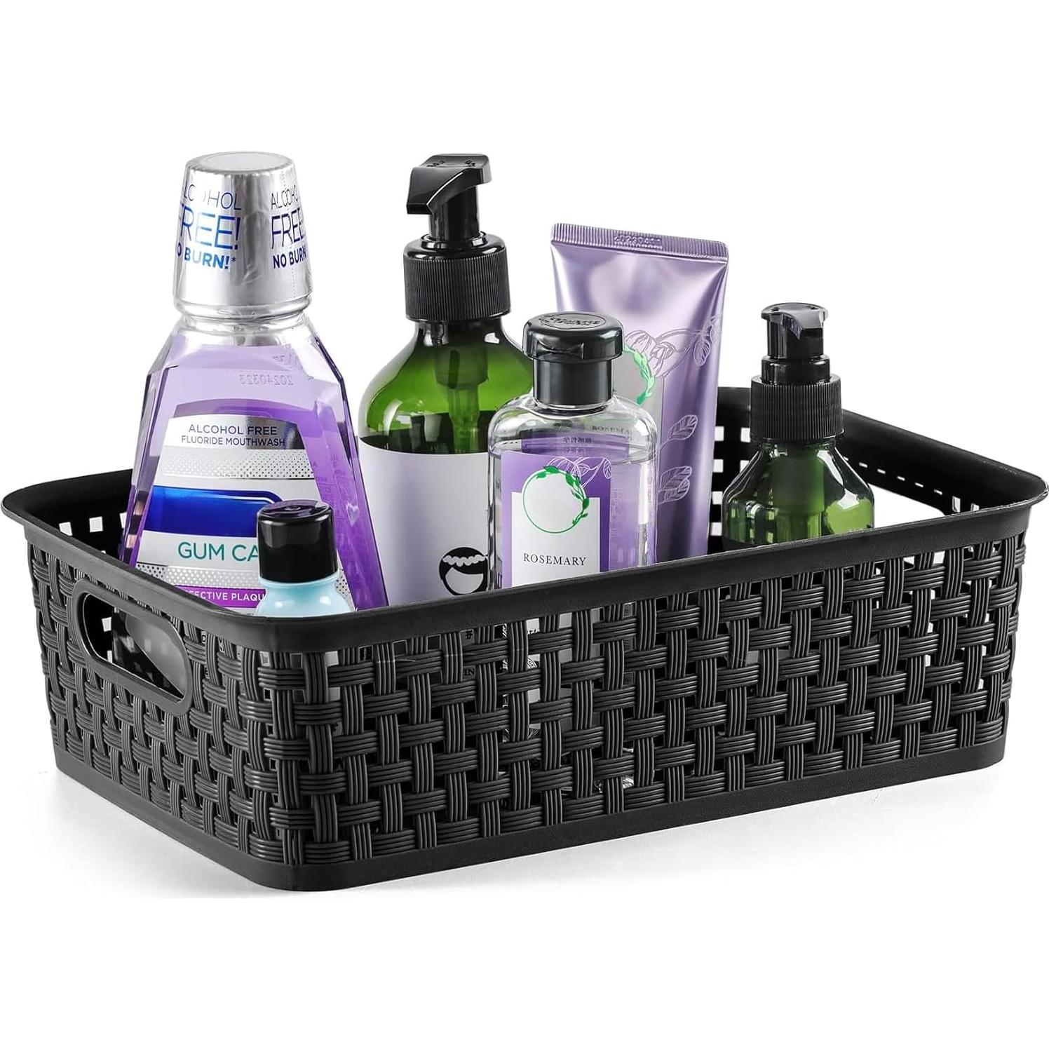 Cestas de Almacenamiento Plástico NETANY 12 Unidades Negro 26.9x18.3cm