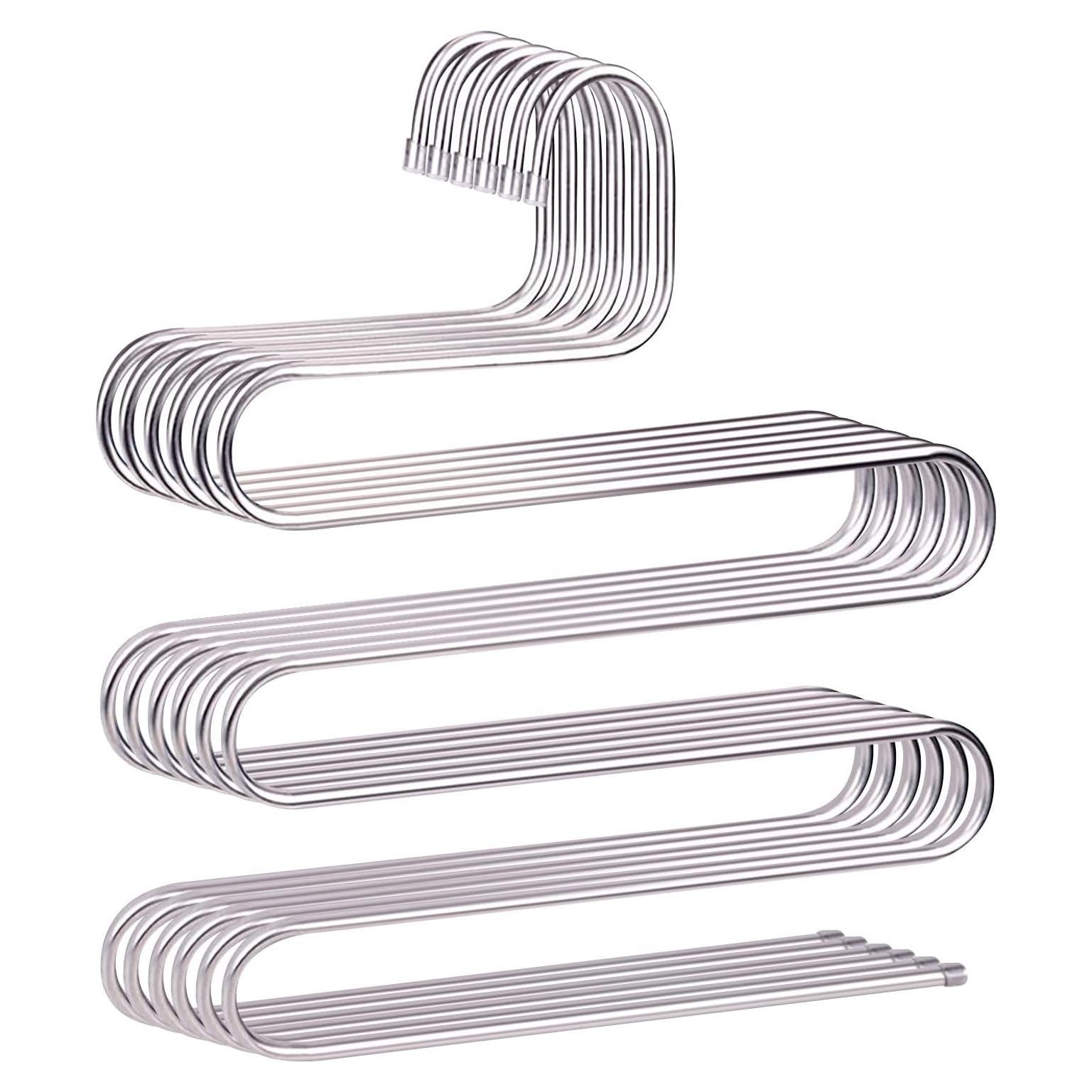 Perchas para Pantalones Devesanter S-Shape 6 Pzas Acero Inoxidable