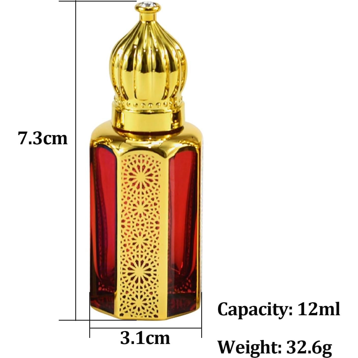 Set de 4 Botellas de Vidrio 12ml Dynaeuty con Rodillo para Aceites