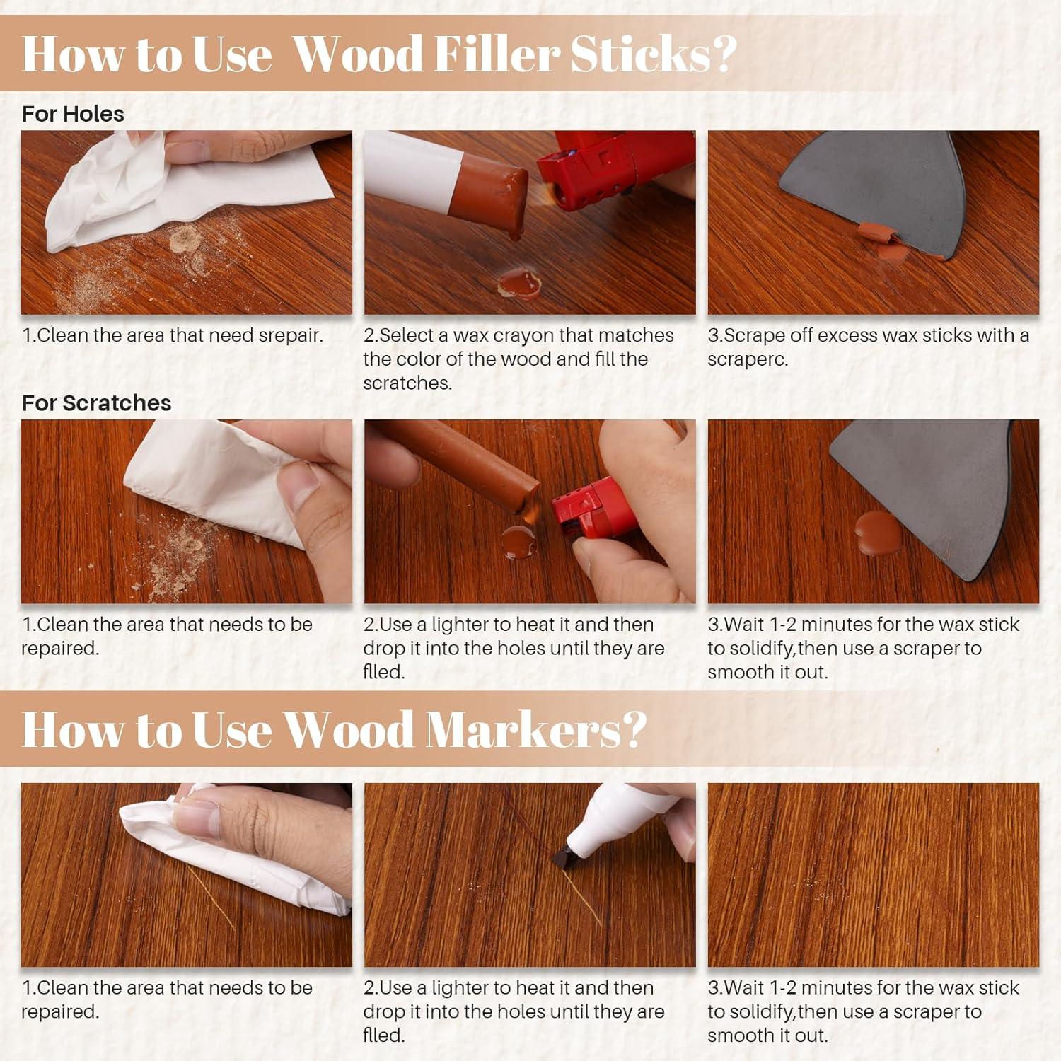 Kit de Reparación de Muebles Xmnamc - 12 Palitos de Cera