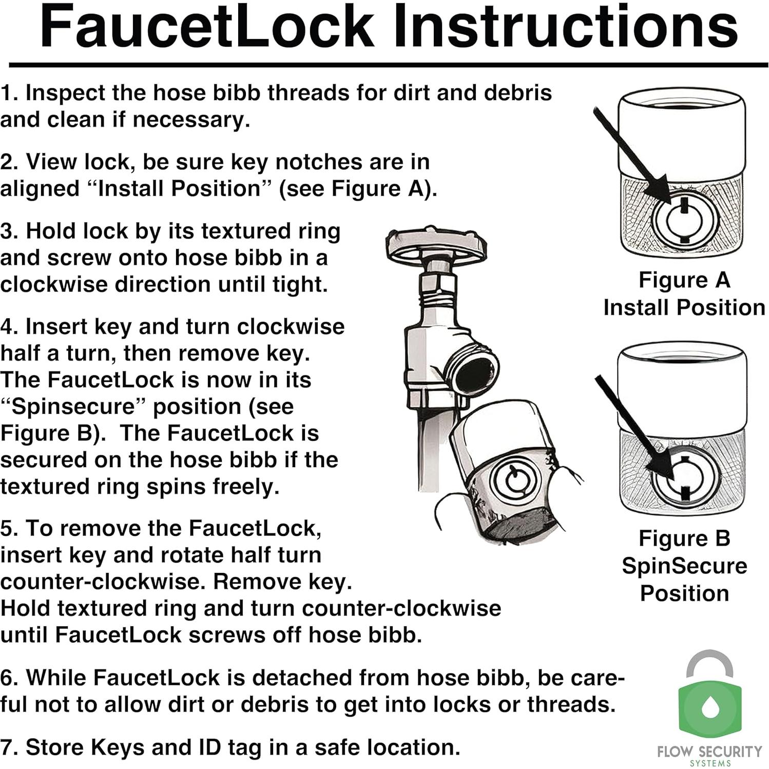 Cerradura FaucetLock Flow Security FSS 50 - 2 Unidades 19 mm