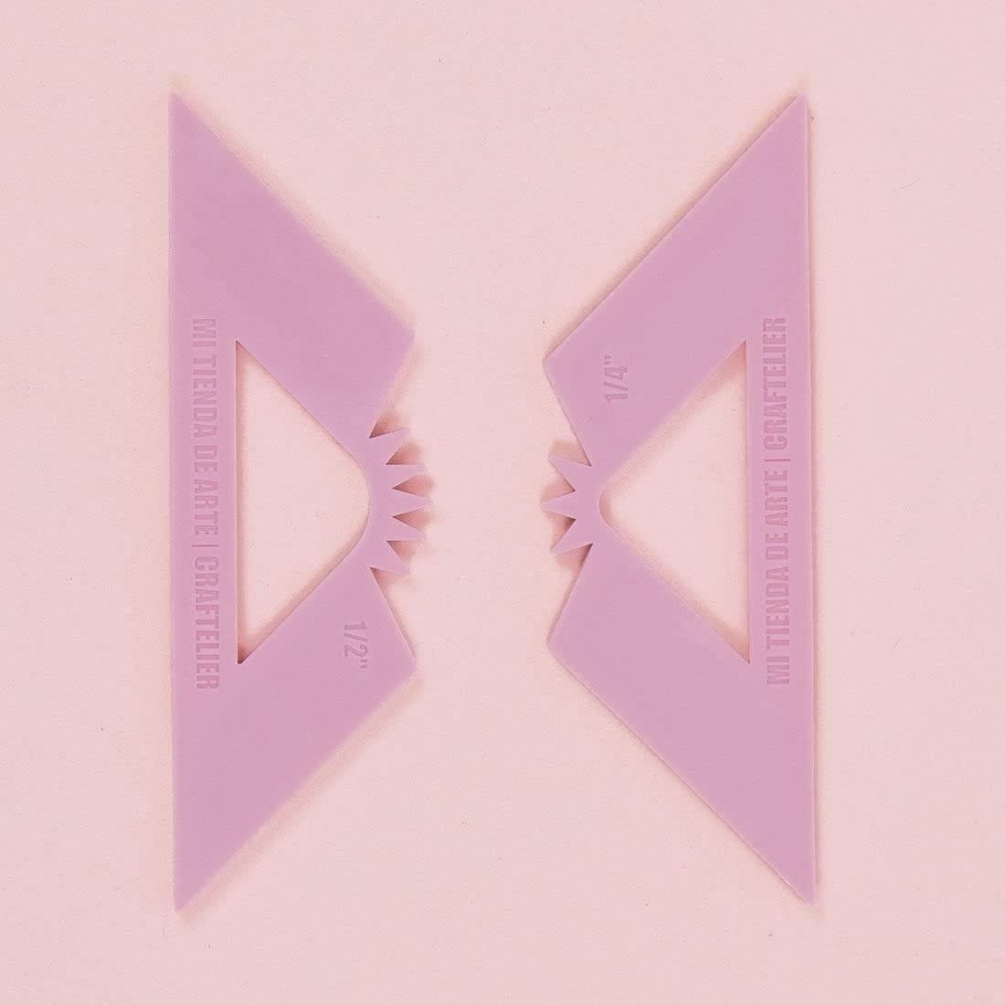 Craftelier Set de 2 Cuadrados para Esquinas Redondeadas Rosa