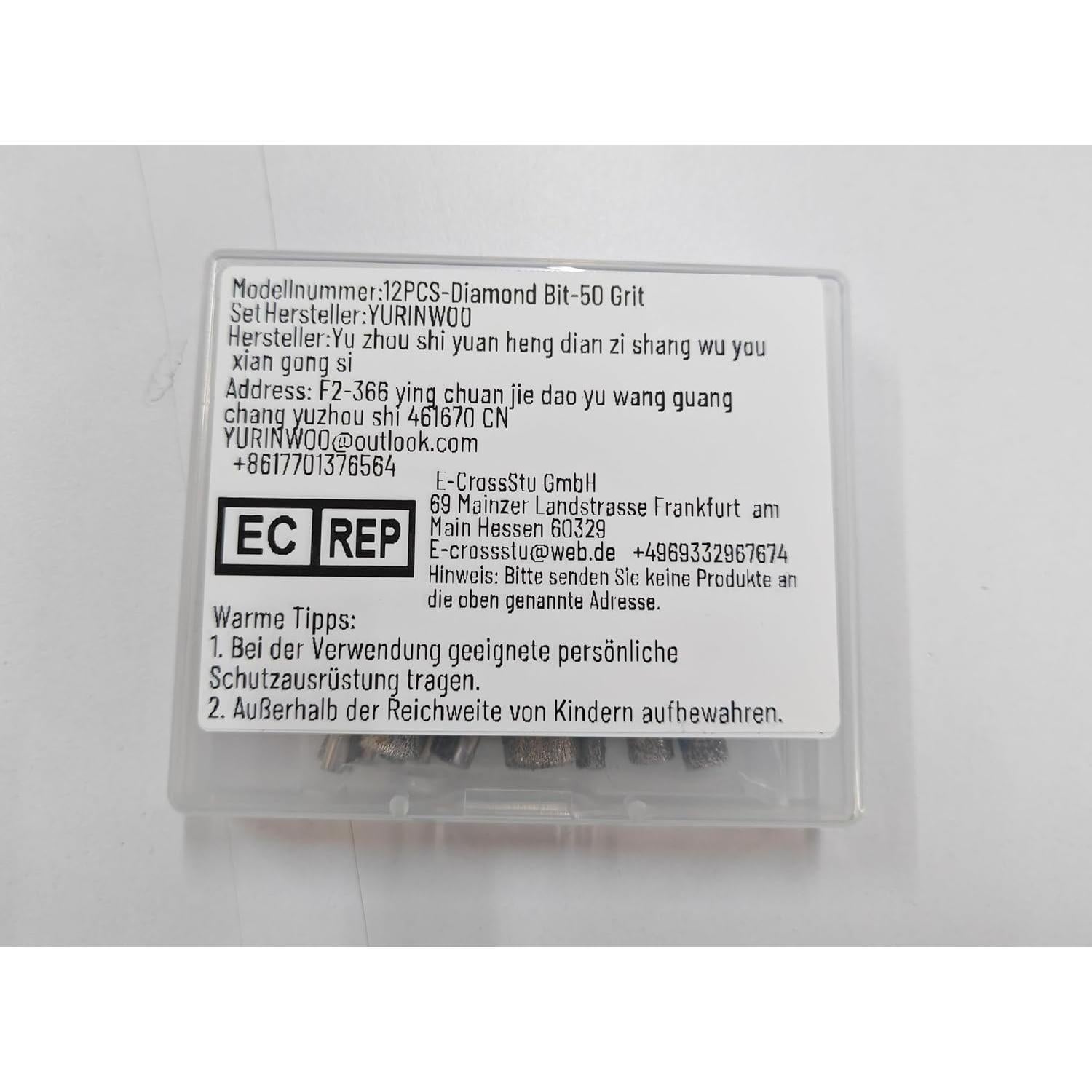 Juego de 12 Bits de Pulido de Diamante YURINWOO 50 Granos