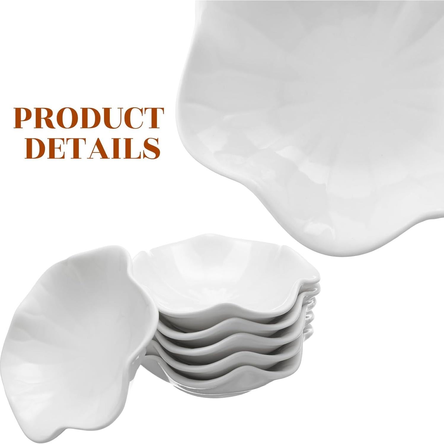 Shappy 24 Pcs Bandejas de Joyería Cerámica Flor 11.5 cm