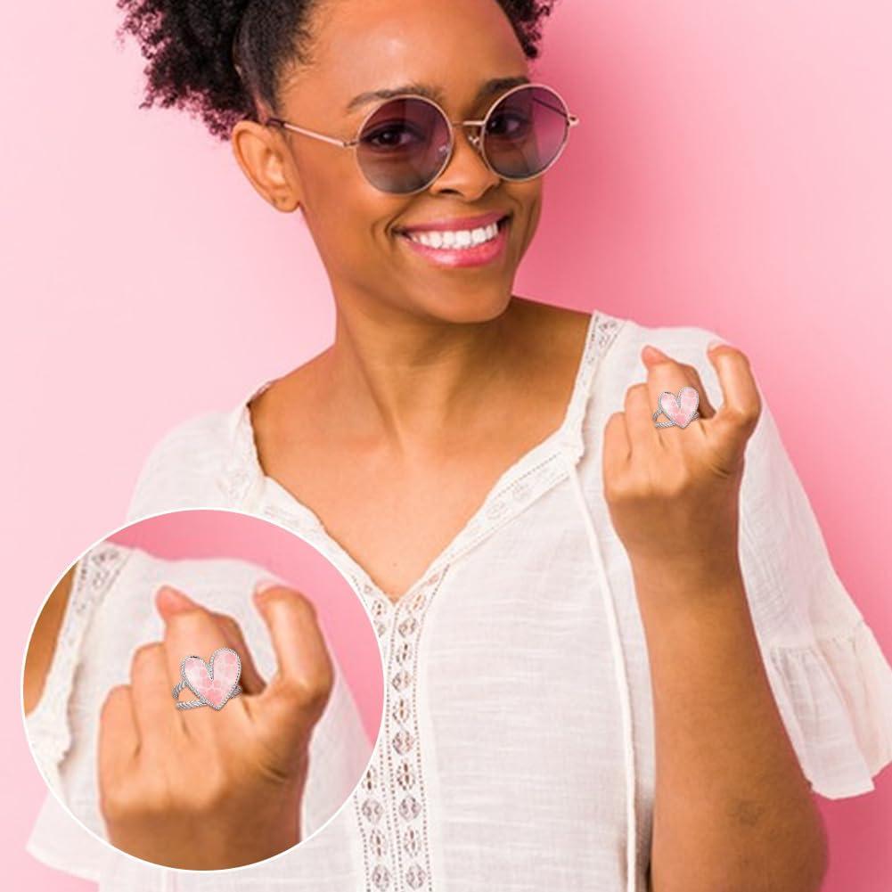 6 Pcs Anillos Corazón Ajustables UNICRAFTALE Acero Inoxidable