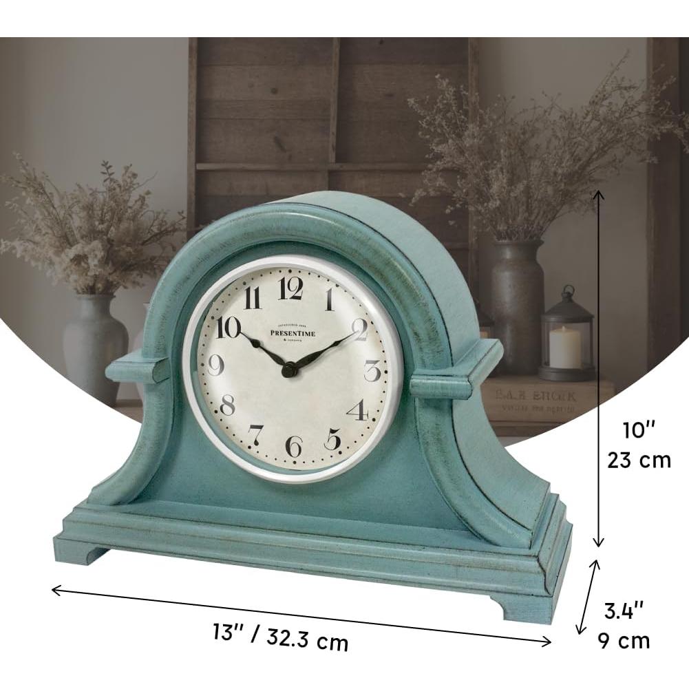 Reloj de Mesa Vintage Presentime Verde Envejecido 32.3x23 cm