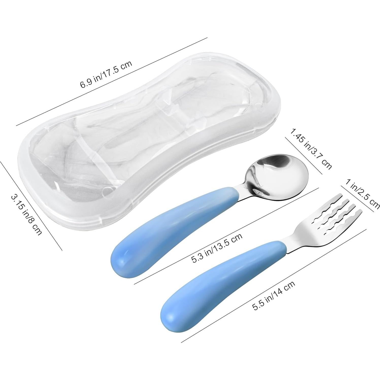 Set de Cubiertos para Niños VANRA 2 Piezas Acero Inoxidable Azul