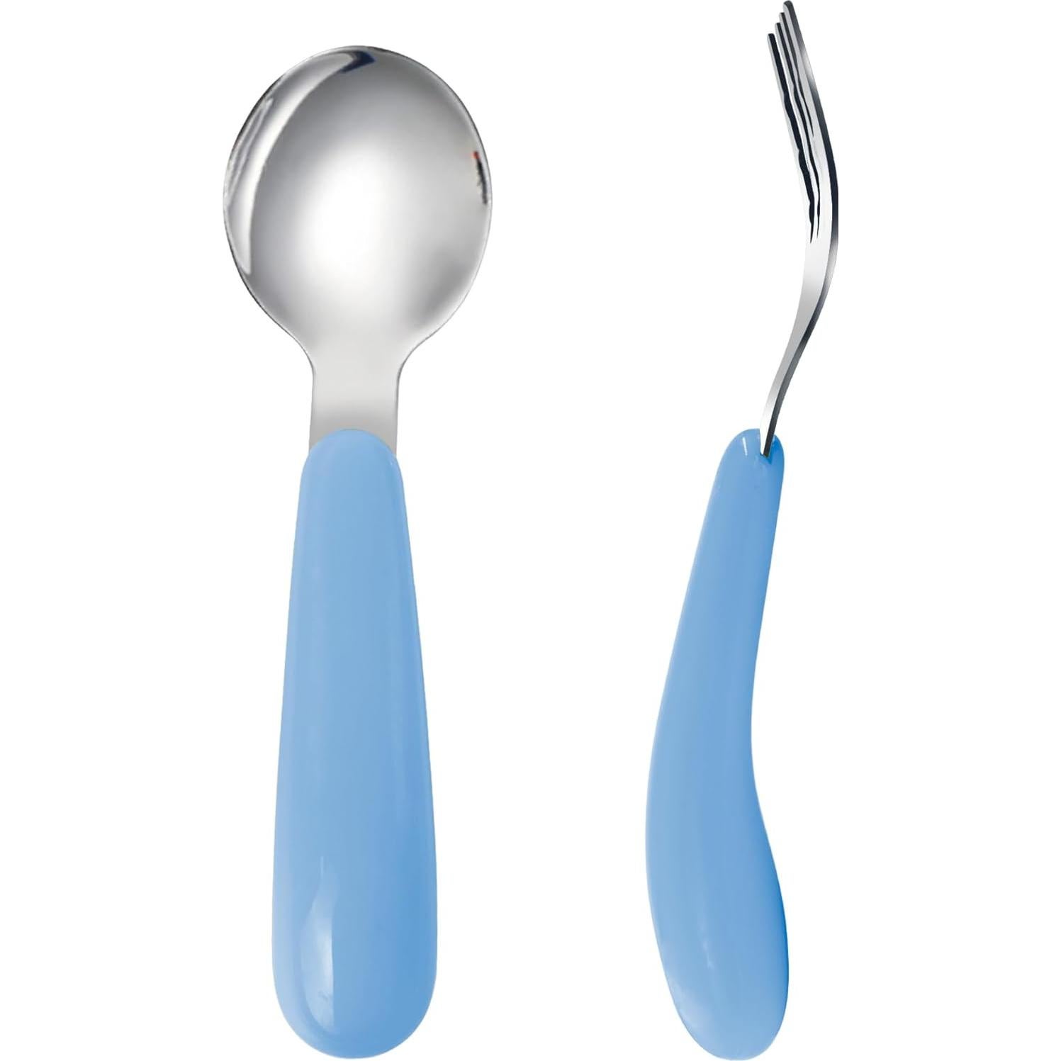 Set de Cubiertos para Niños VANRA 2 Piezas Acero Inoxidable Azul