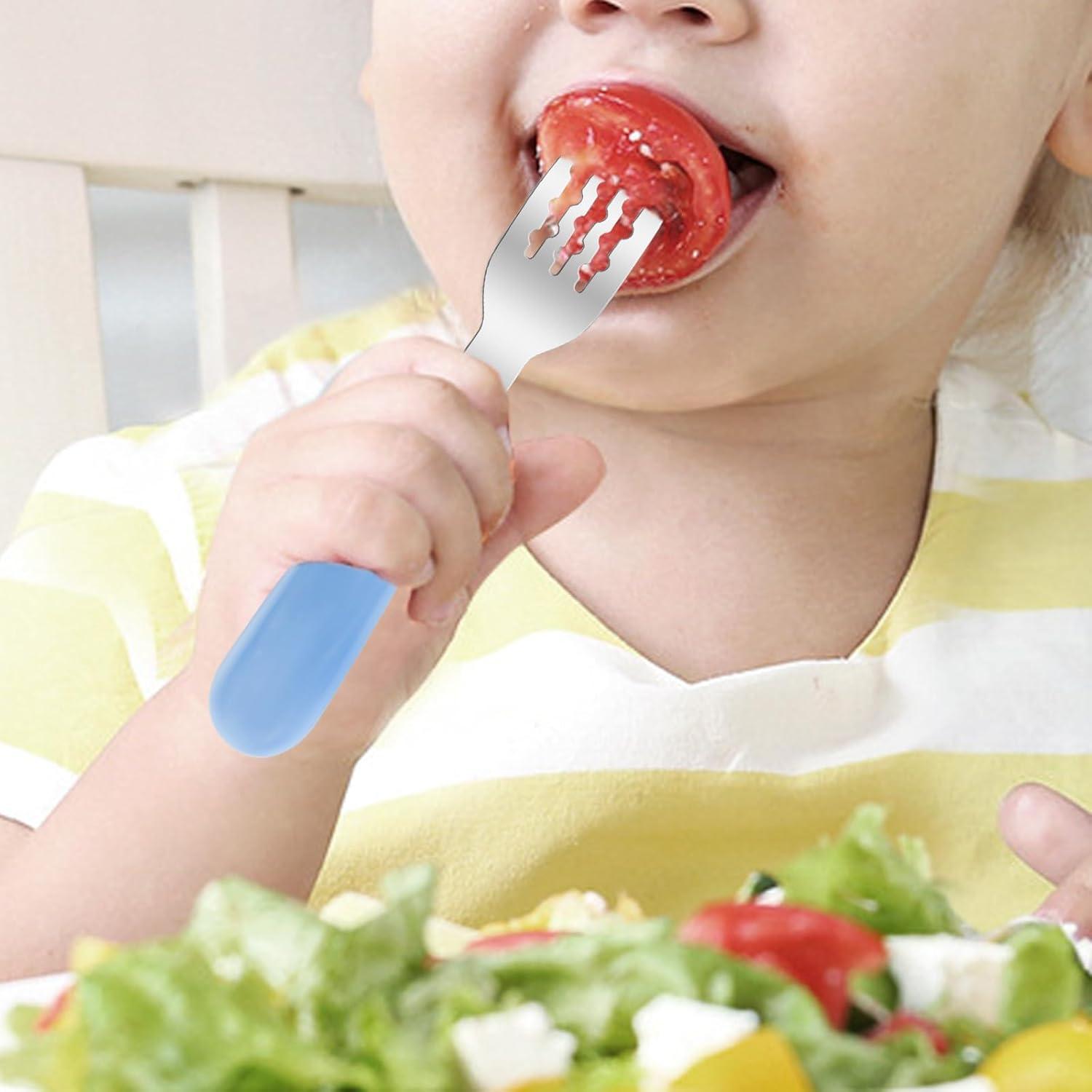 Set de Cubiertos para Niños VANRA 2 Piezas Acero Inoxidable Azul