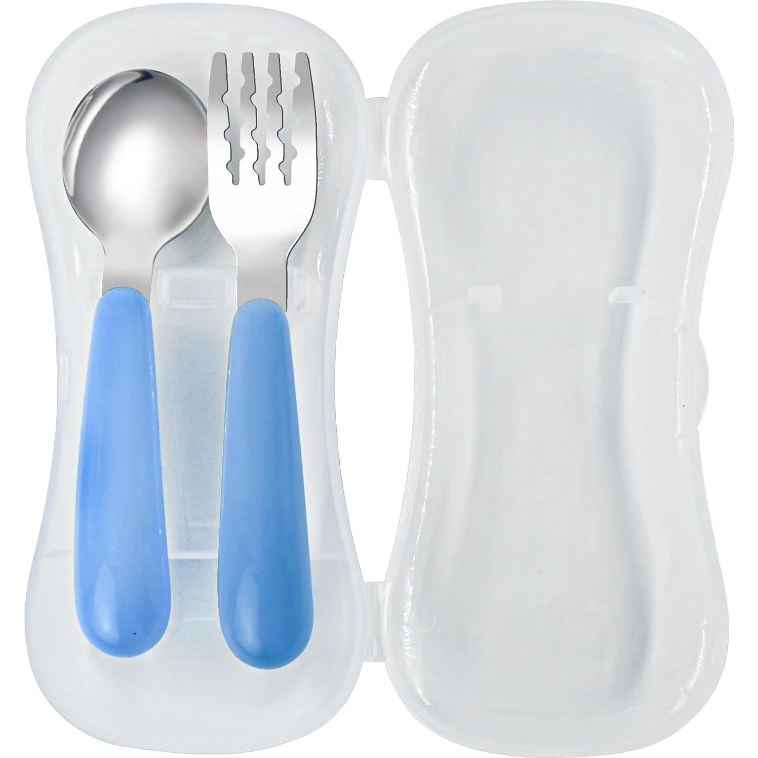 Set de Cubiertos para Niños VANRA 2 Piezas Acero Inoxidable Azul