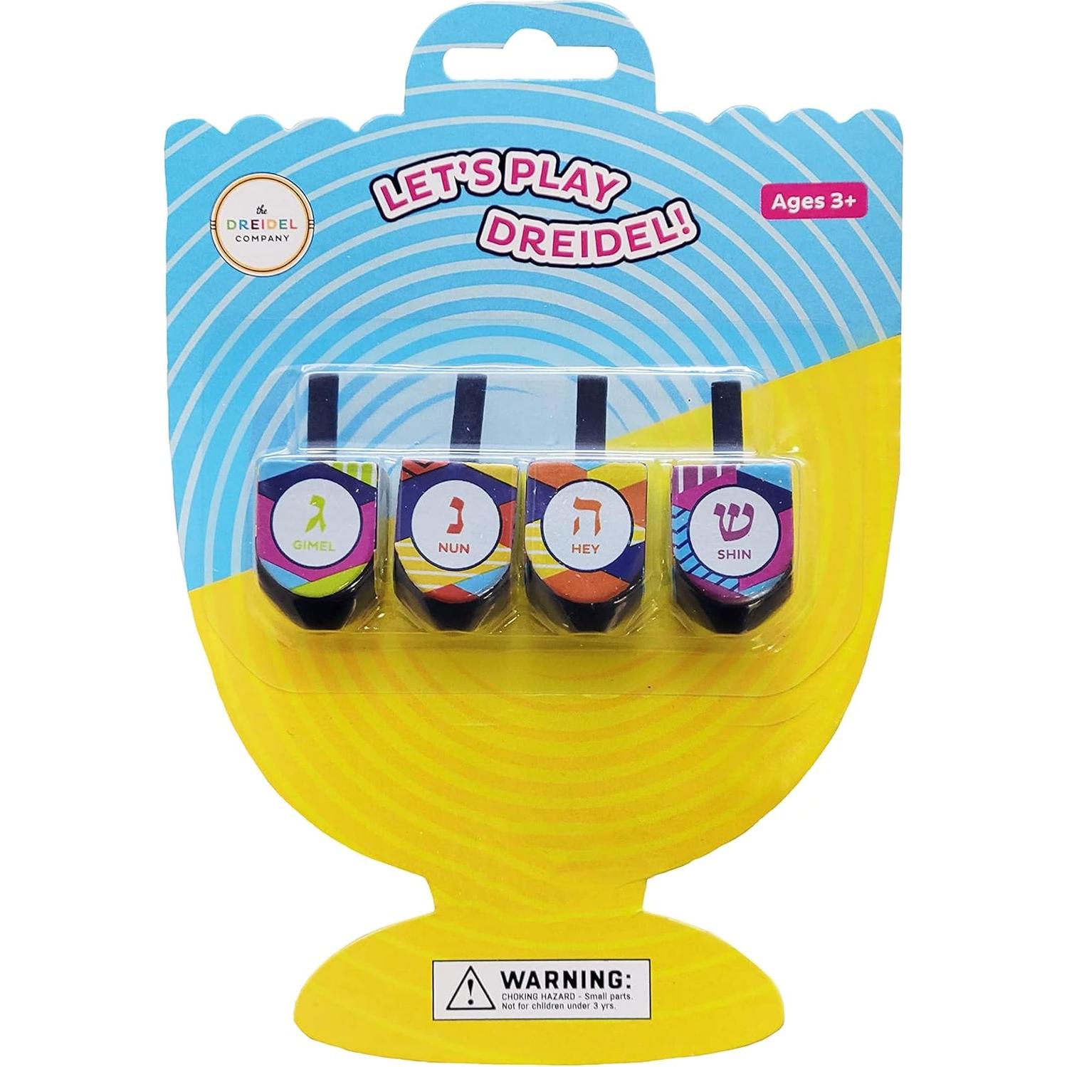 Dreidels de Madera Pintados a Mano La Compañía Dreidel - Paquete de 4