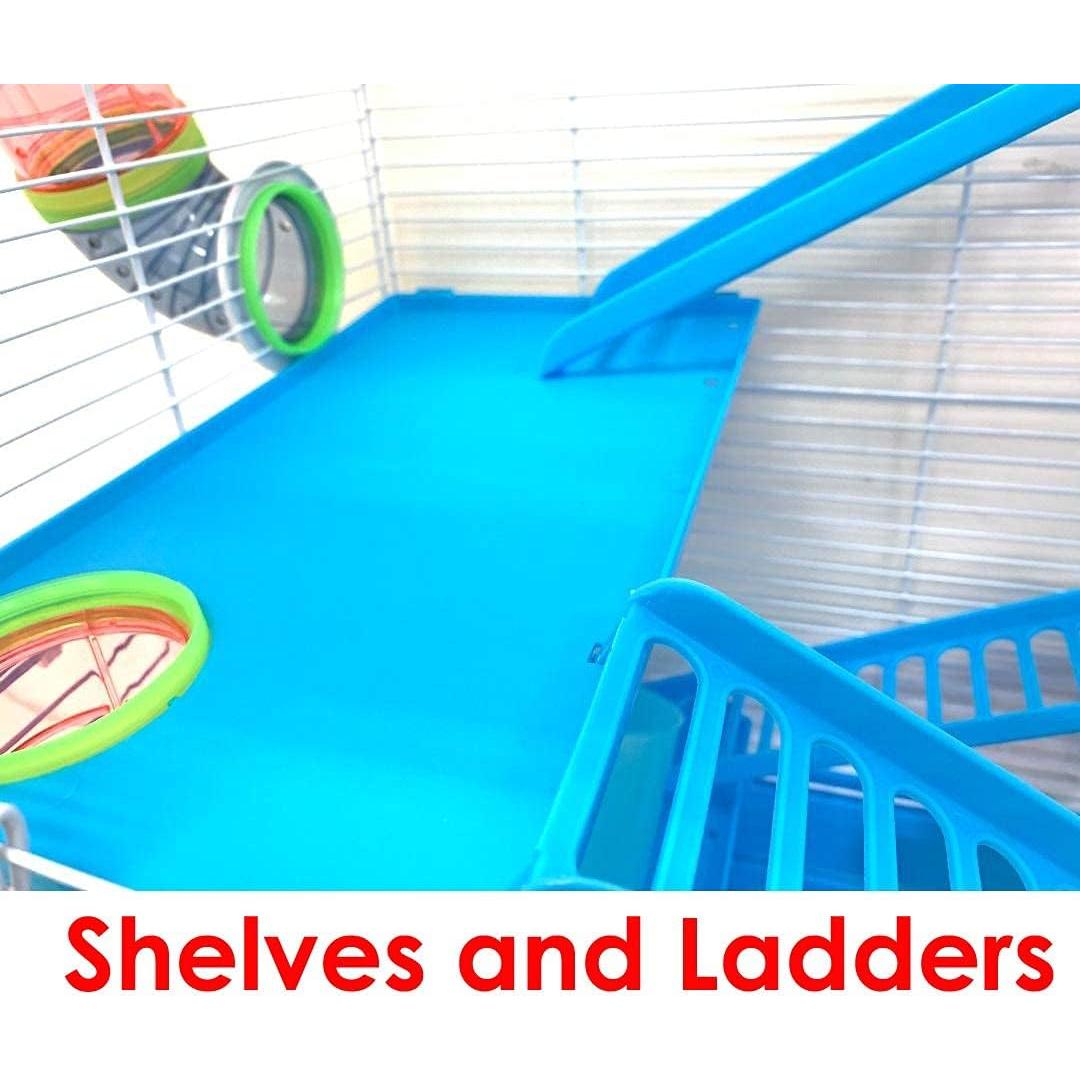 Jaula para Hámster Mcage 2 Niveles con Accesorios Azul 48x30x38 cm