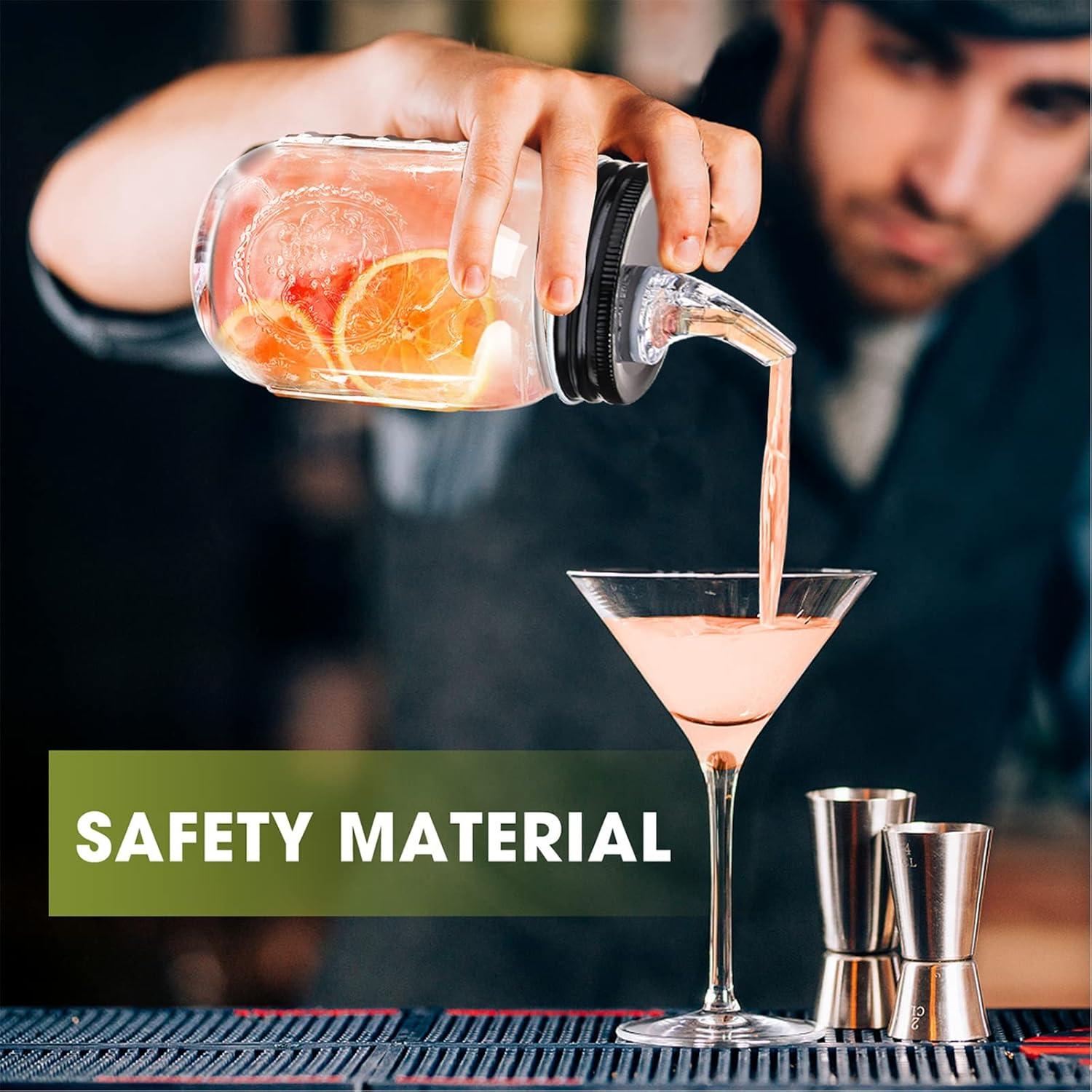 Pico Vertedor para Frascos Mason 70mm - 10 Pack Negro